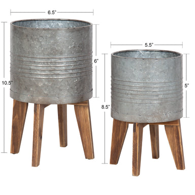 Tabletop Planter Silver 2 Piece 2