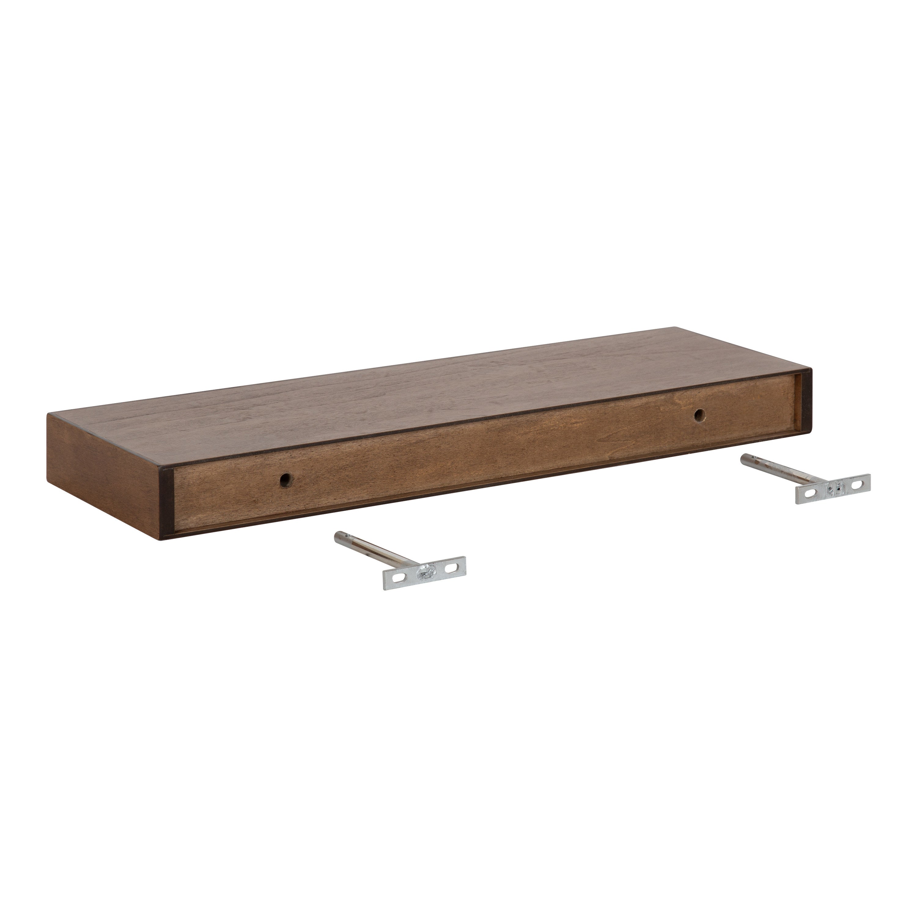Floating Shelf 2 Piece 24 Inch Rustic Brown 6