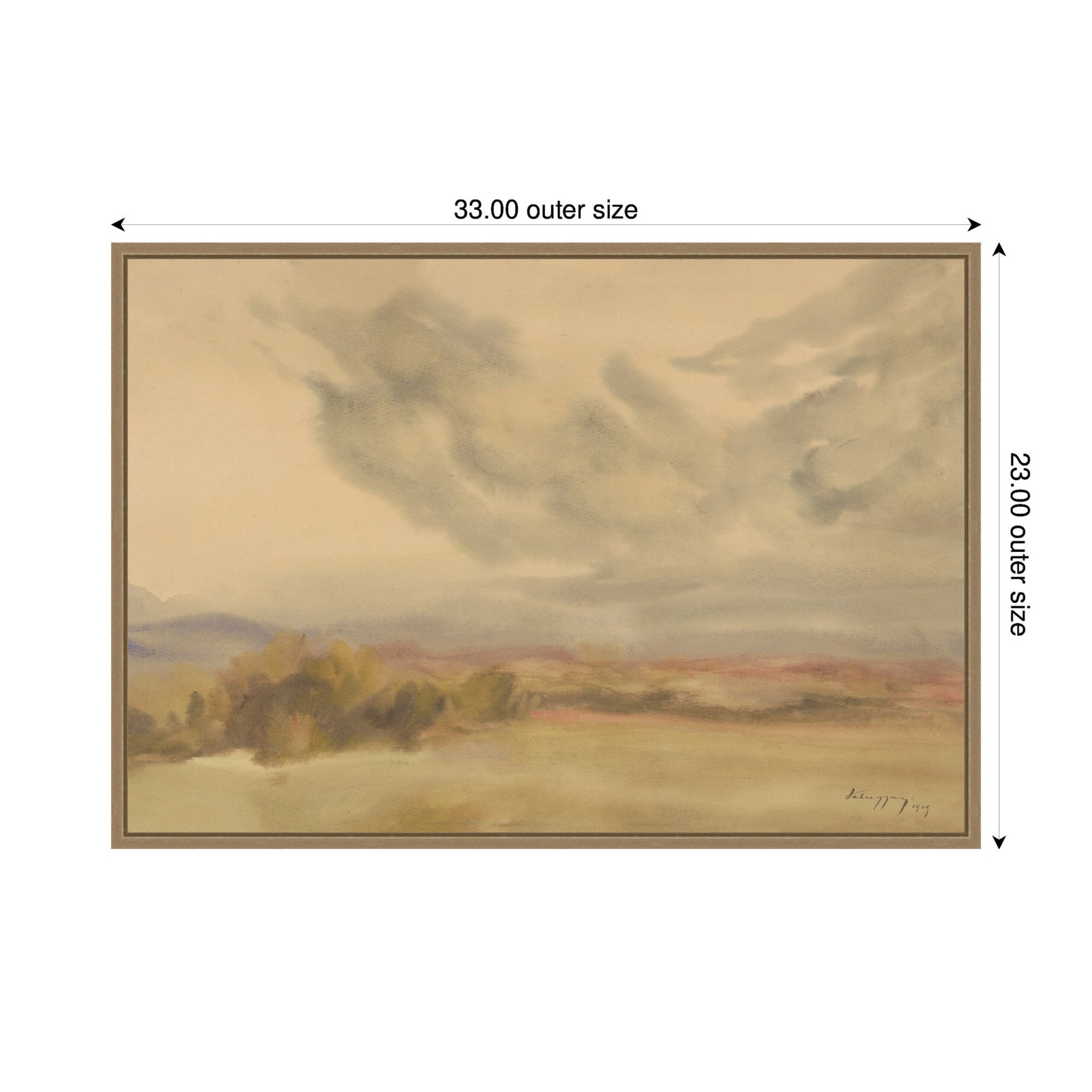 Framed Canvas 33x23 Sylvie Dark Gold 2