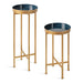 Nesting Table Navy Blue Gold 2 Piece 1