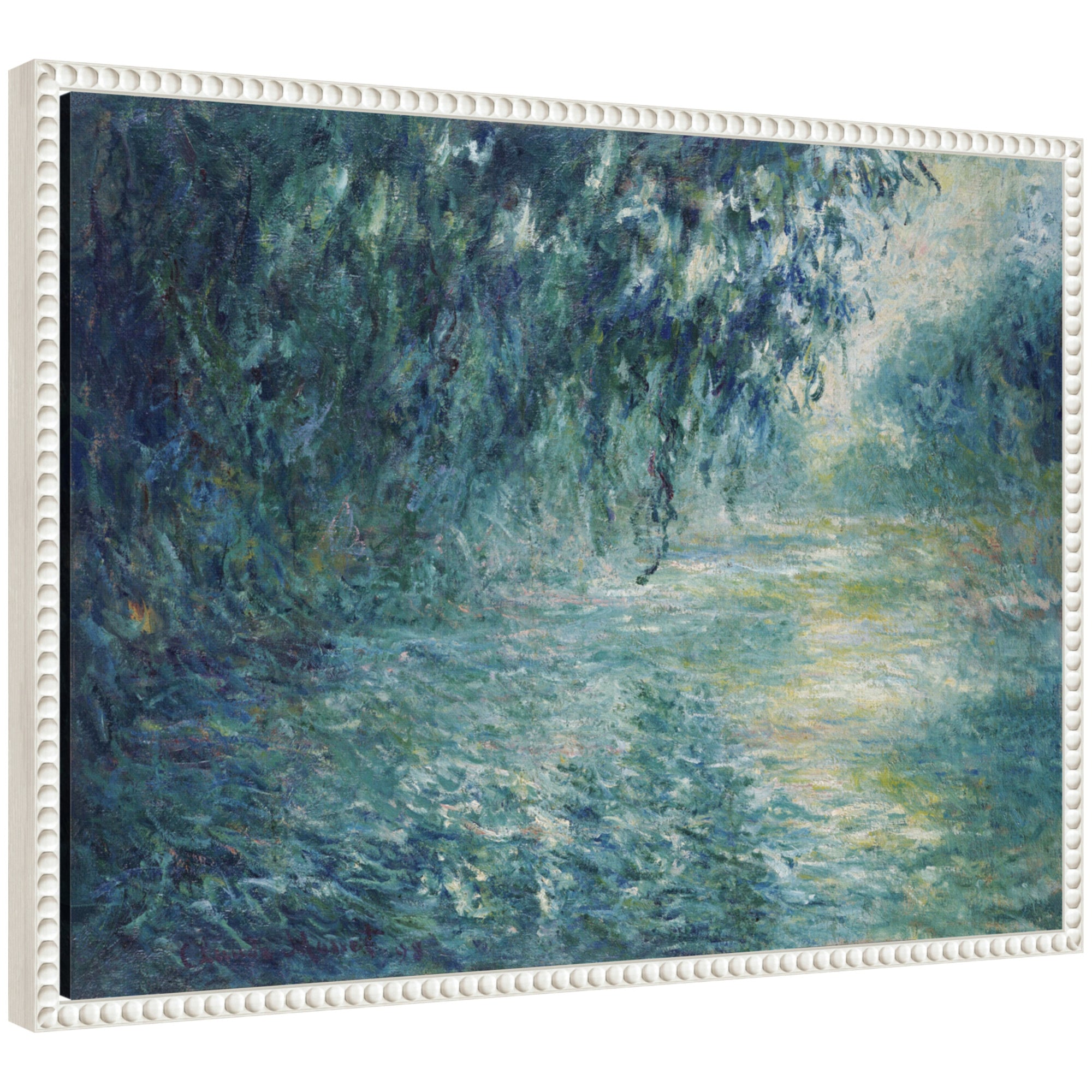 Framed Canvas 24x18 Sylvie Beaded White 1