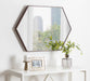 Hexagon Mirror Walnut Brown 24x36 6