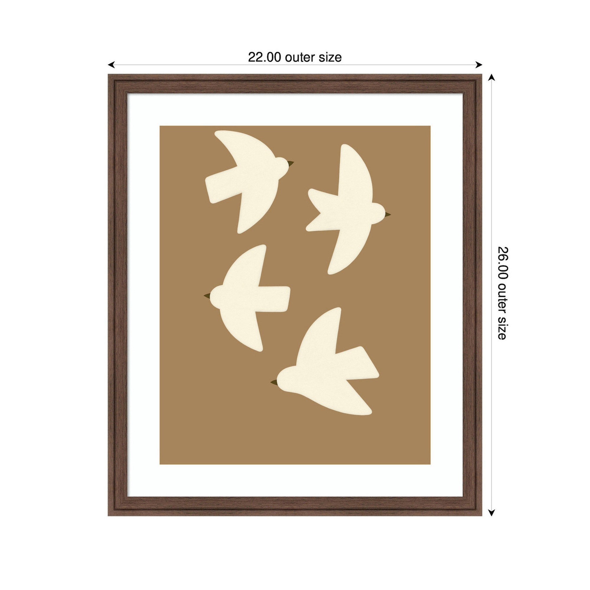 Minimalist Birds Poster 2 Brown by Laura Moss Framed Wall Art Print