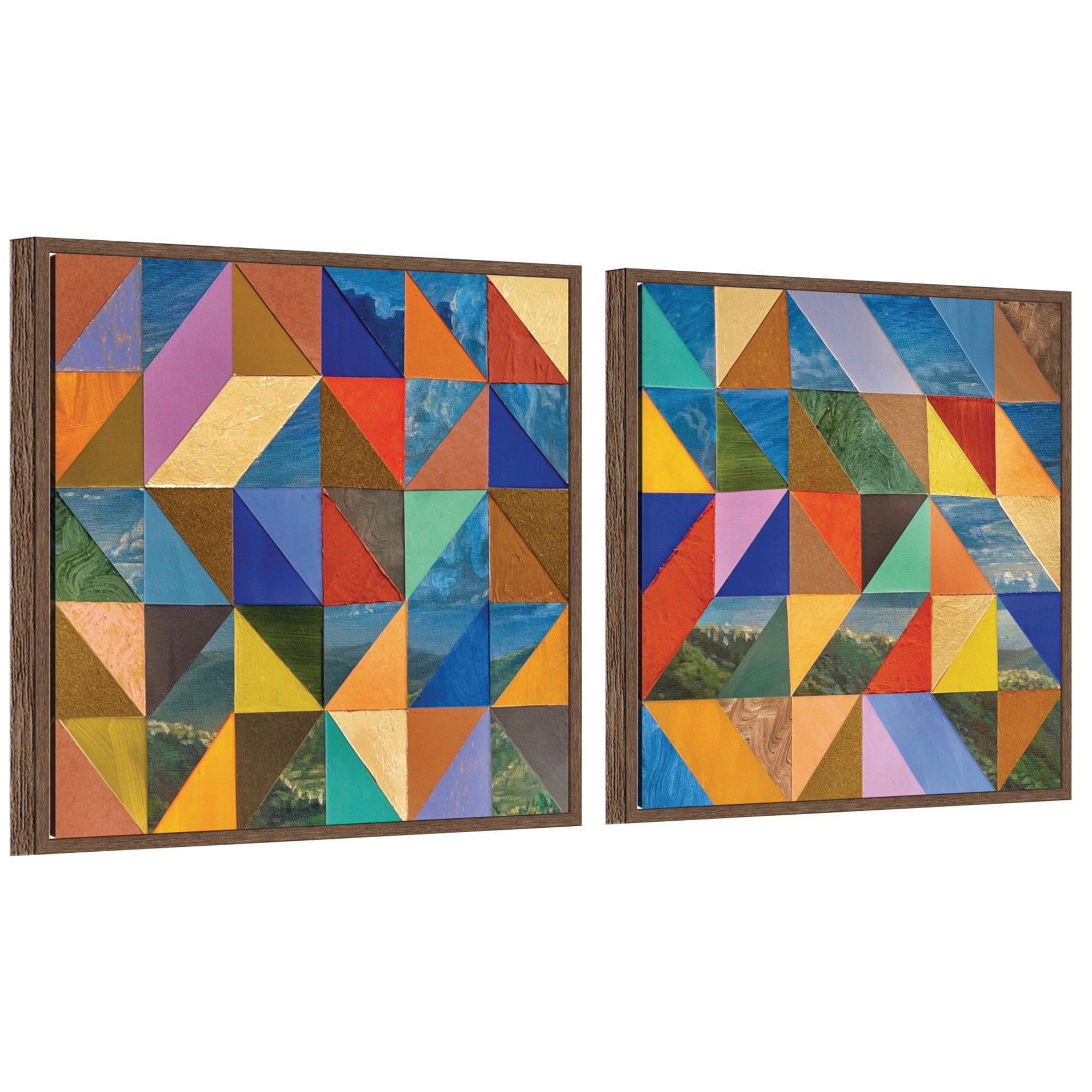 Art Set 2 Piece Set 22x22 Sylvie Walnut 1