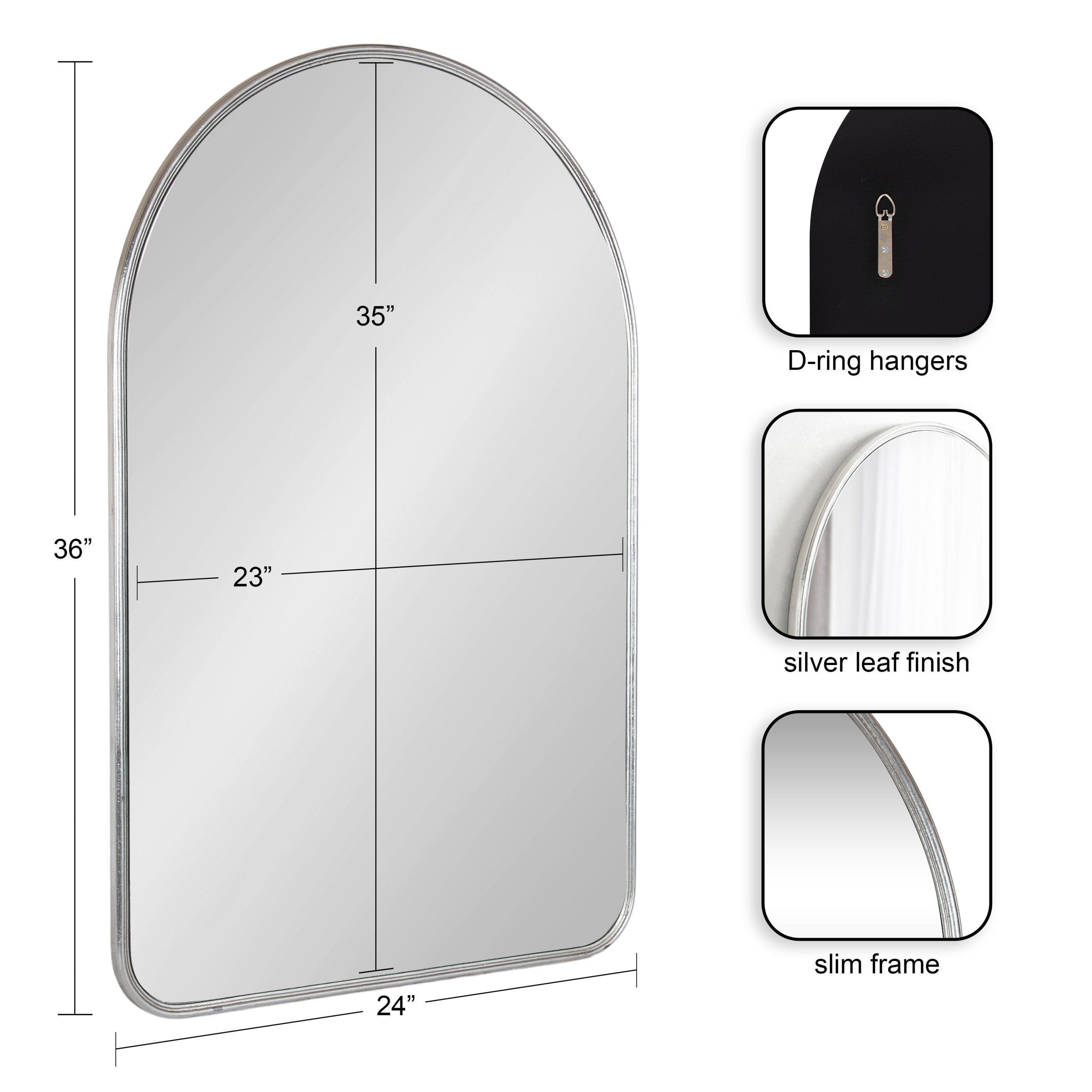 Arch Mirror Silver 24x36 2