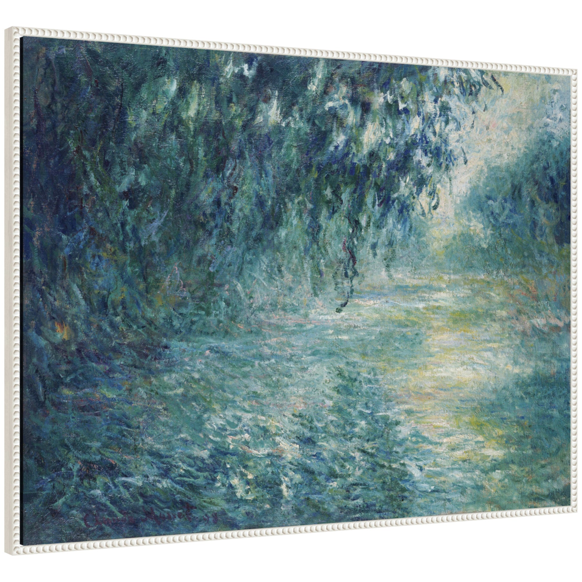 Framed Canvas 42x32 Sylvie Beaded White 1