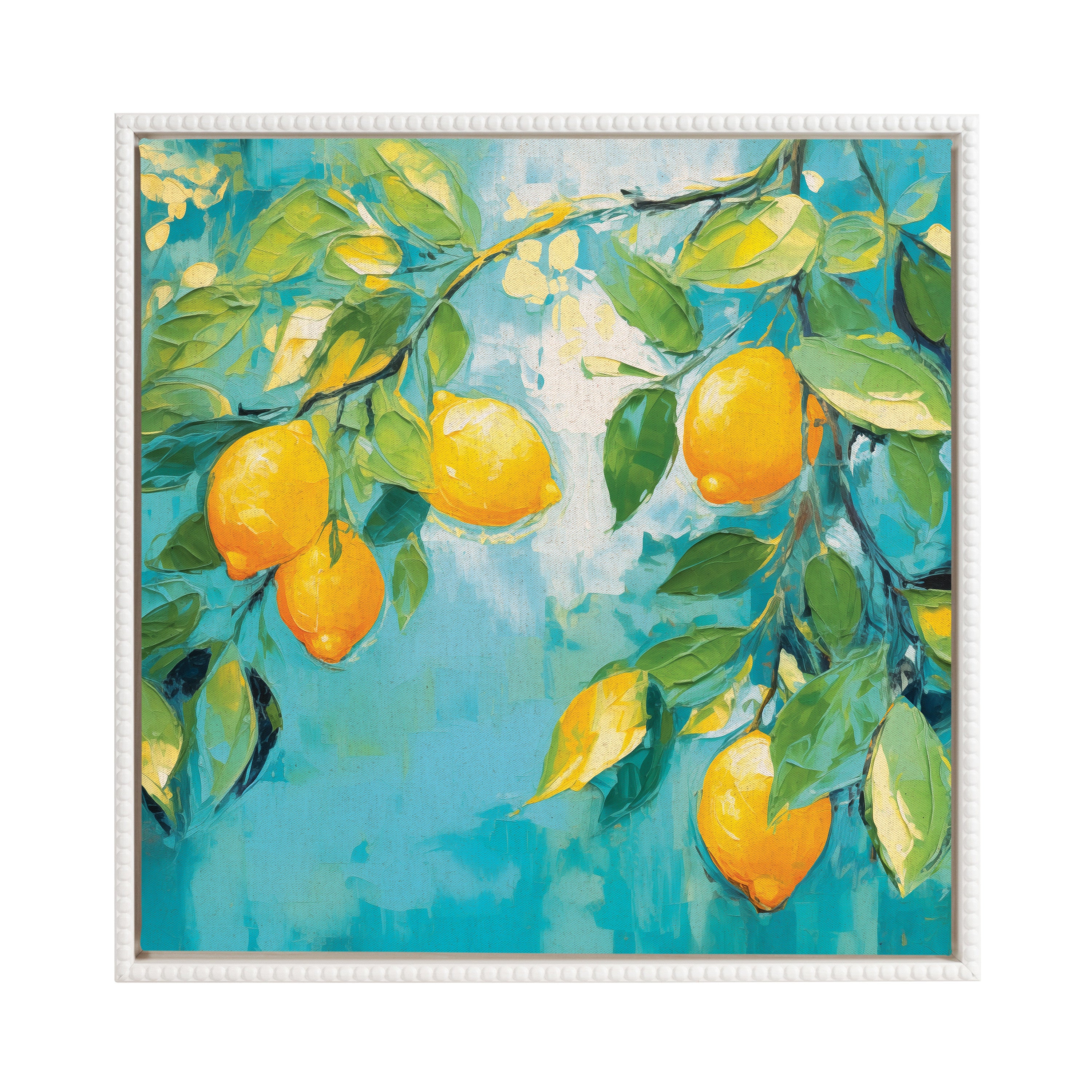 Framed Canvas 22x22 Sylvie Beaded White 2