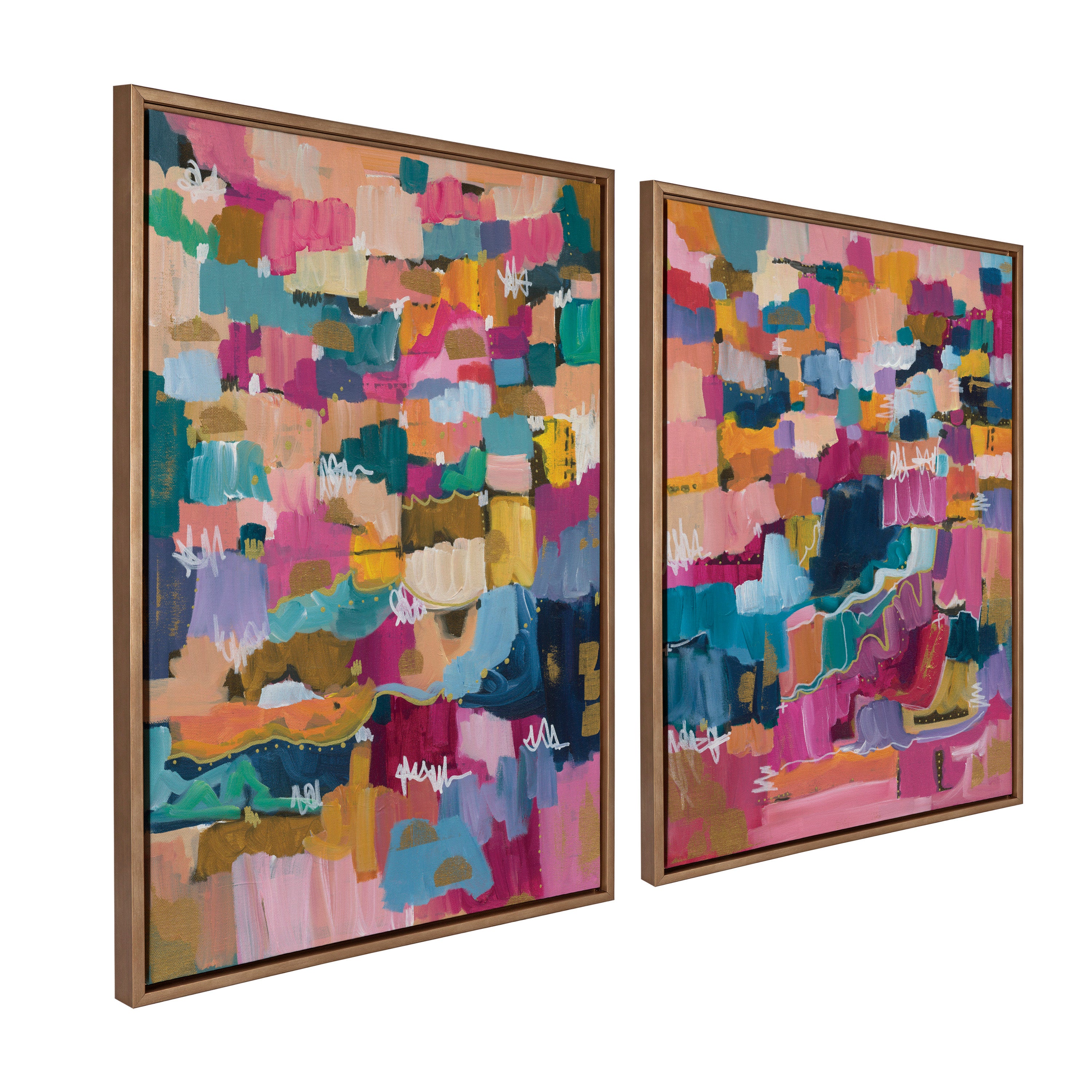 Sylvie Applause Framed Canvas Set by Leah Nadeau