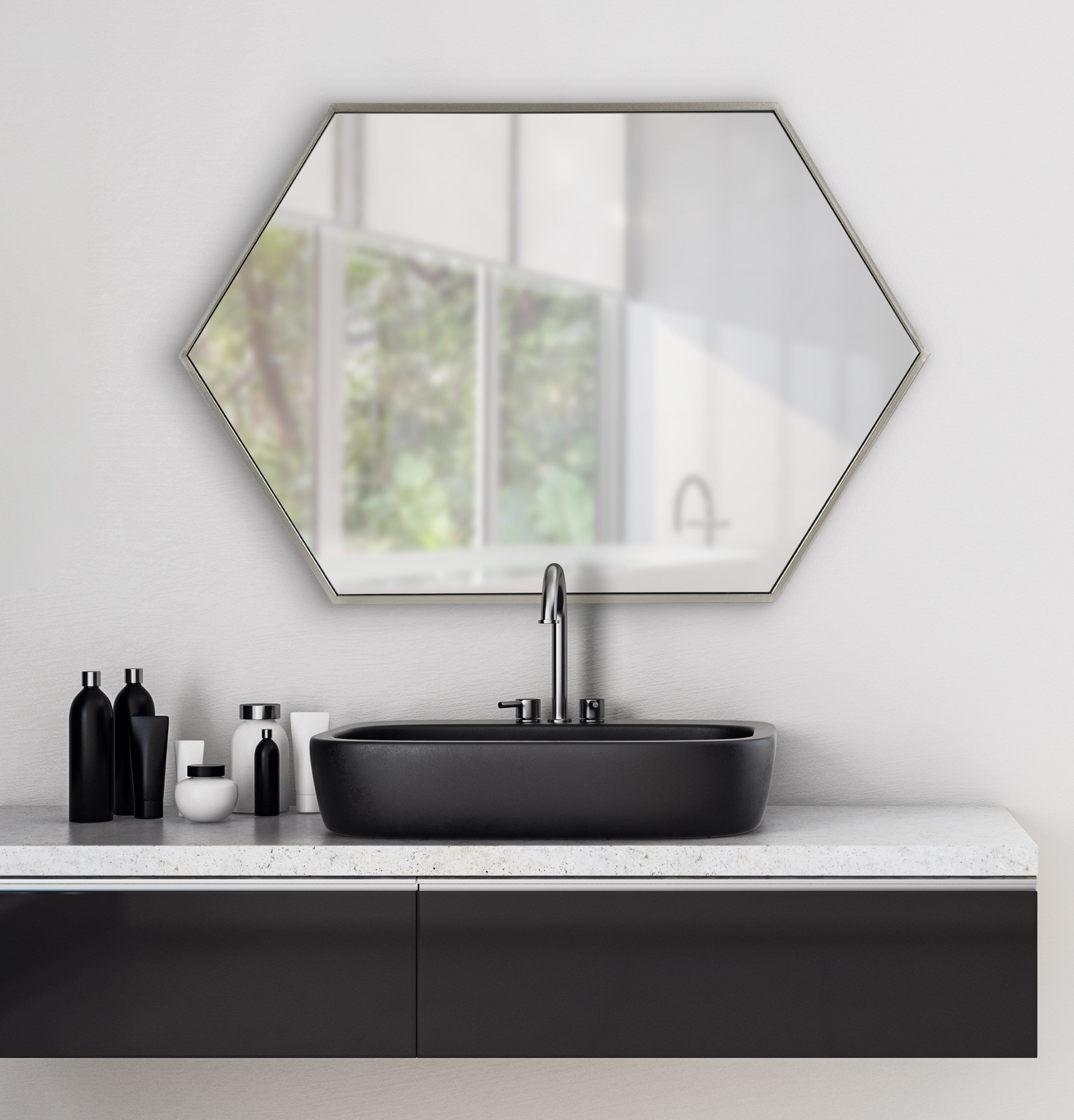 McNeer Hexagon Metal Wall Mirror