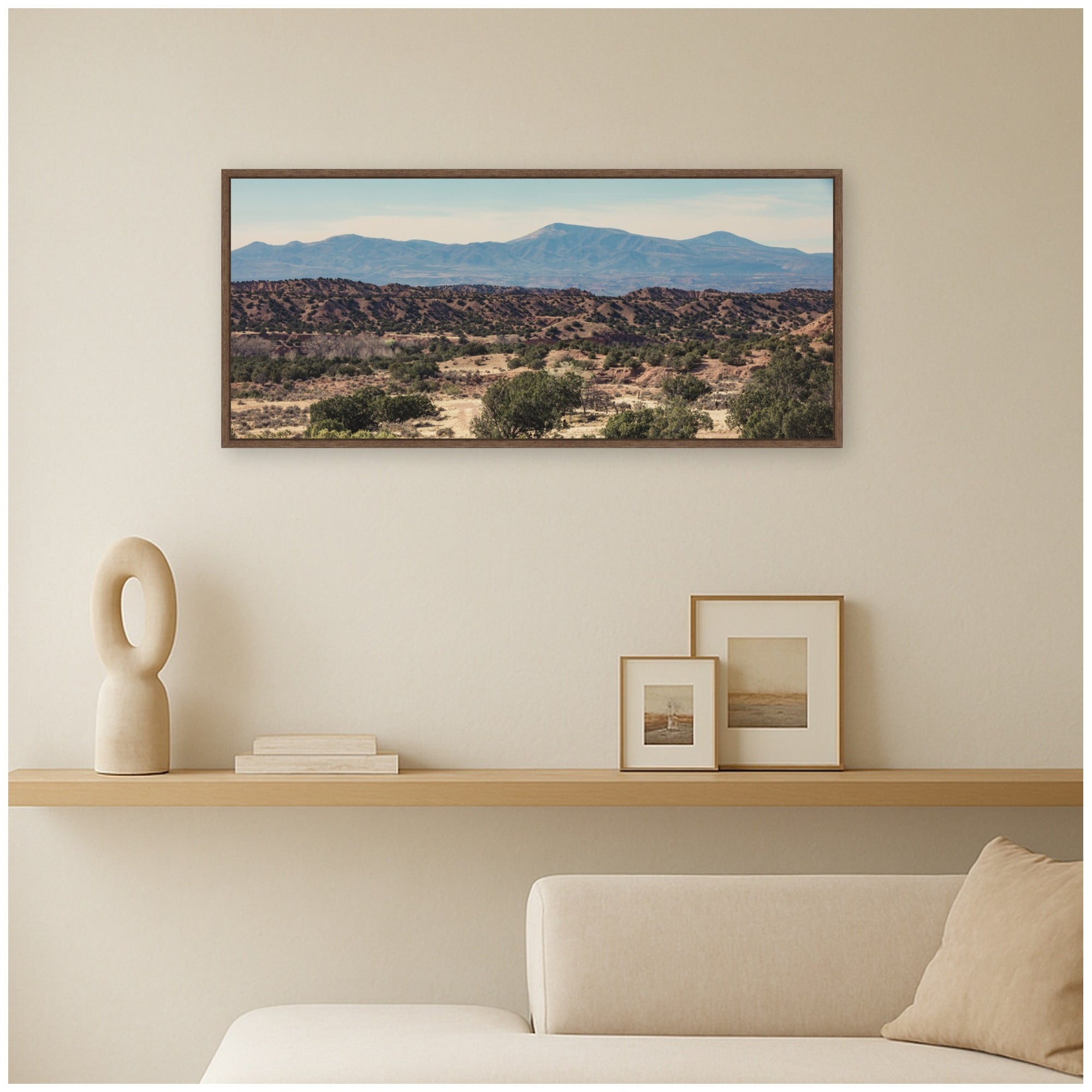 Framed Canvas Sylvie Walnut 40x18 5
