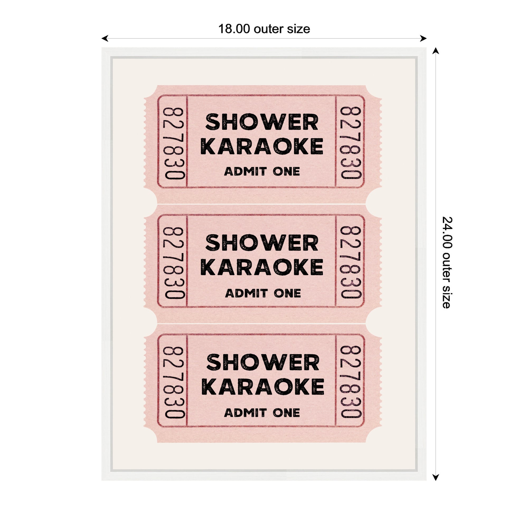 Shower Karaoke Tickets by Megan Ryan Framed Canvas Wall Art Print