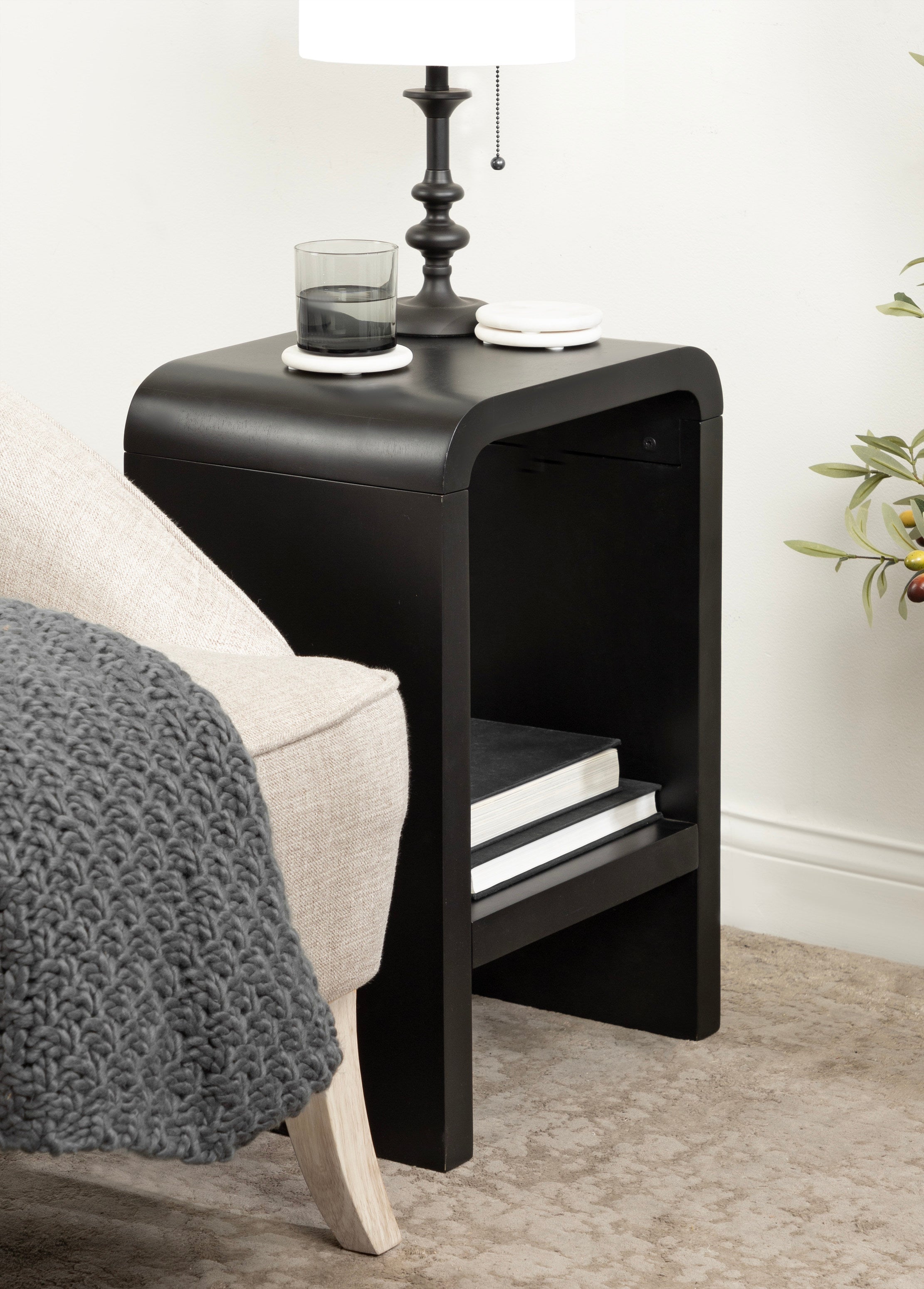 Side Table Black 16x12x24 7
