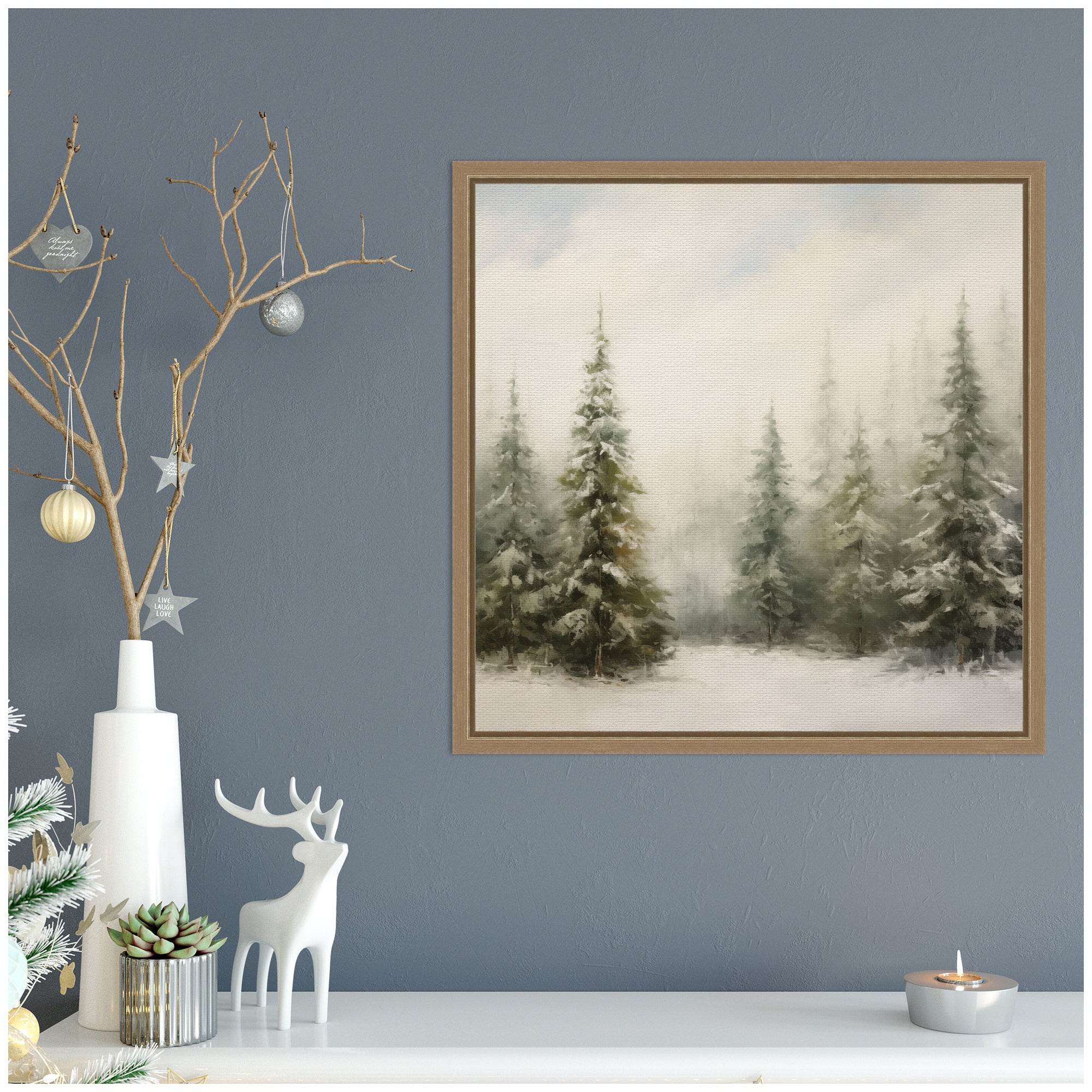 Framed Canvas Sylvie Dark Gold 16x16 5