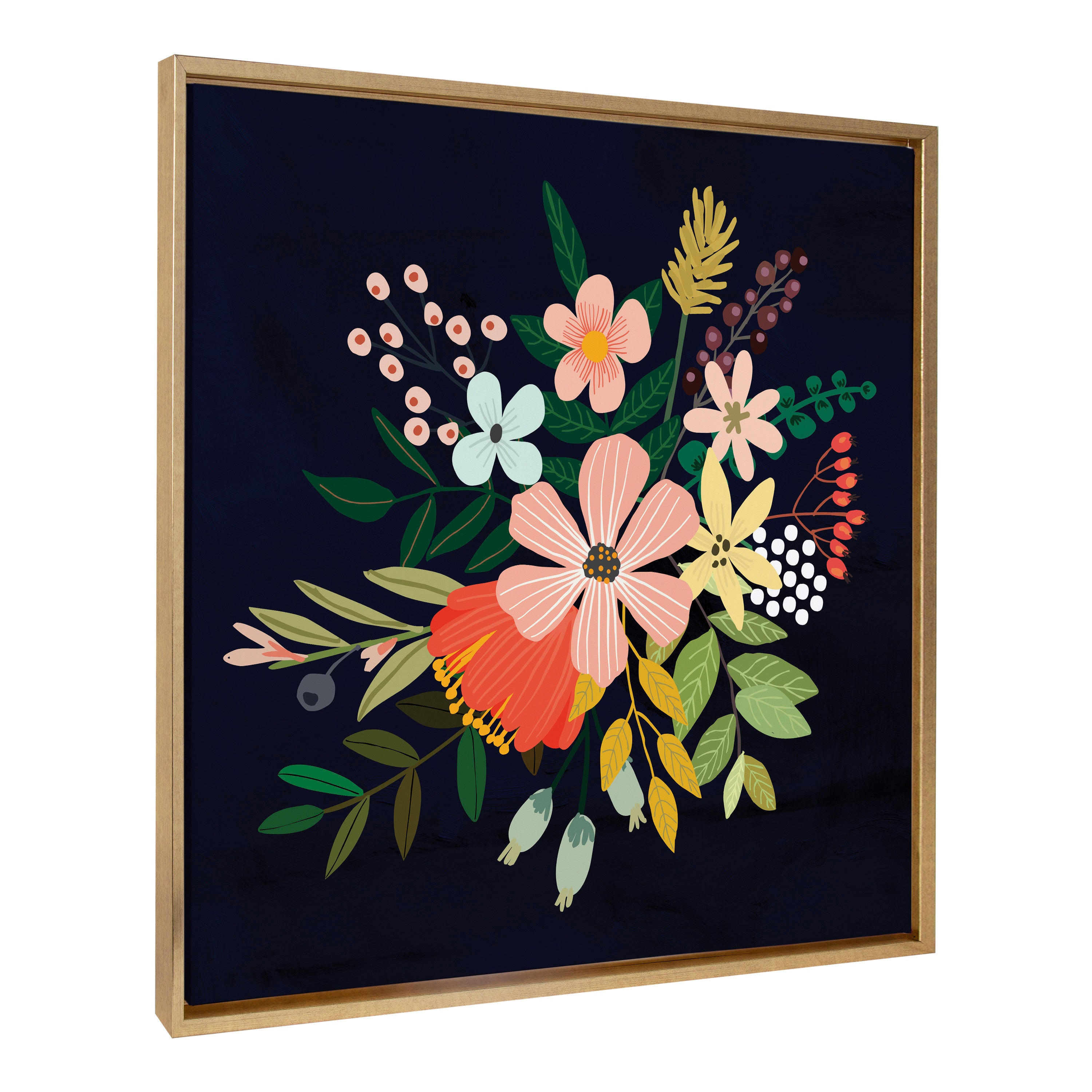Sylvie Floralis C Framed Canvas by Mia Charro