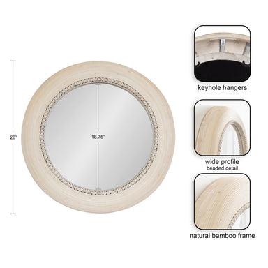 Round Mirror White 26x26 2