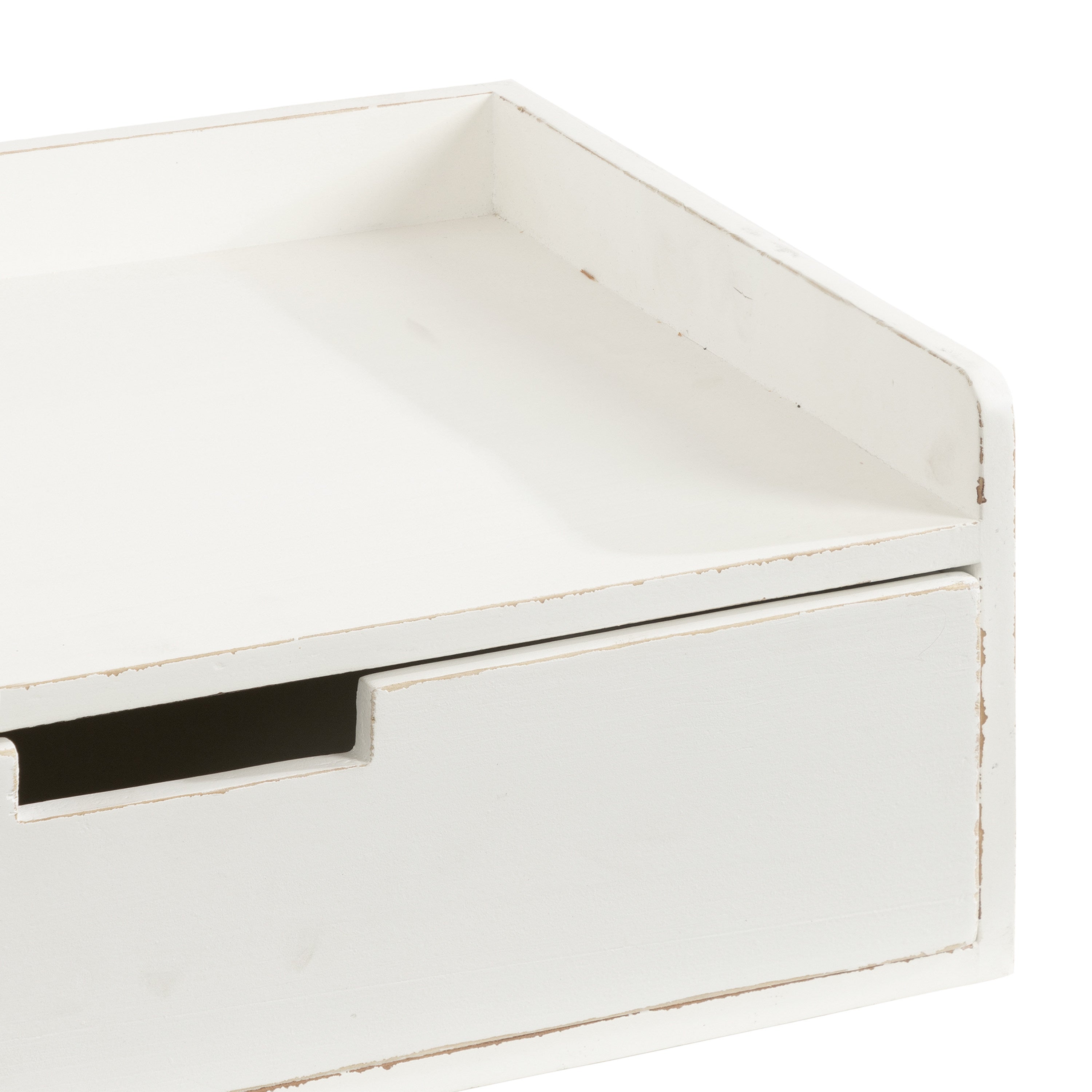 Floating Side Table White 18x12x7 3