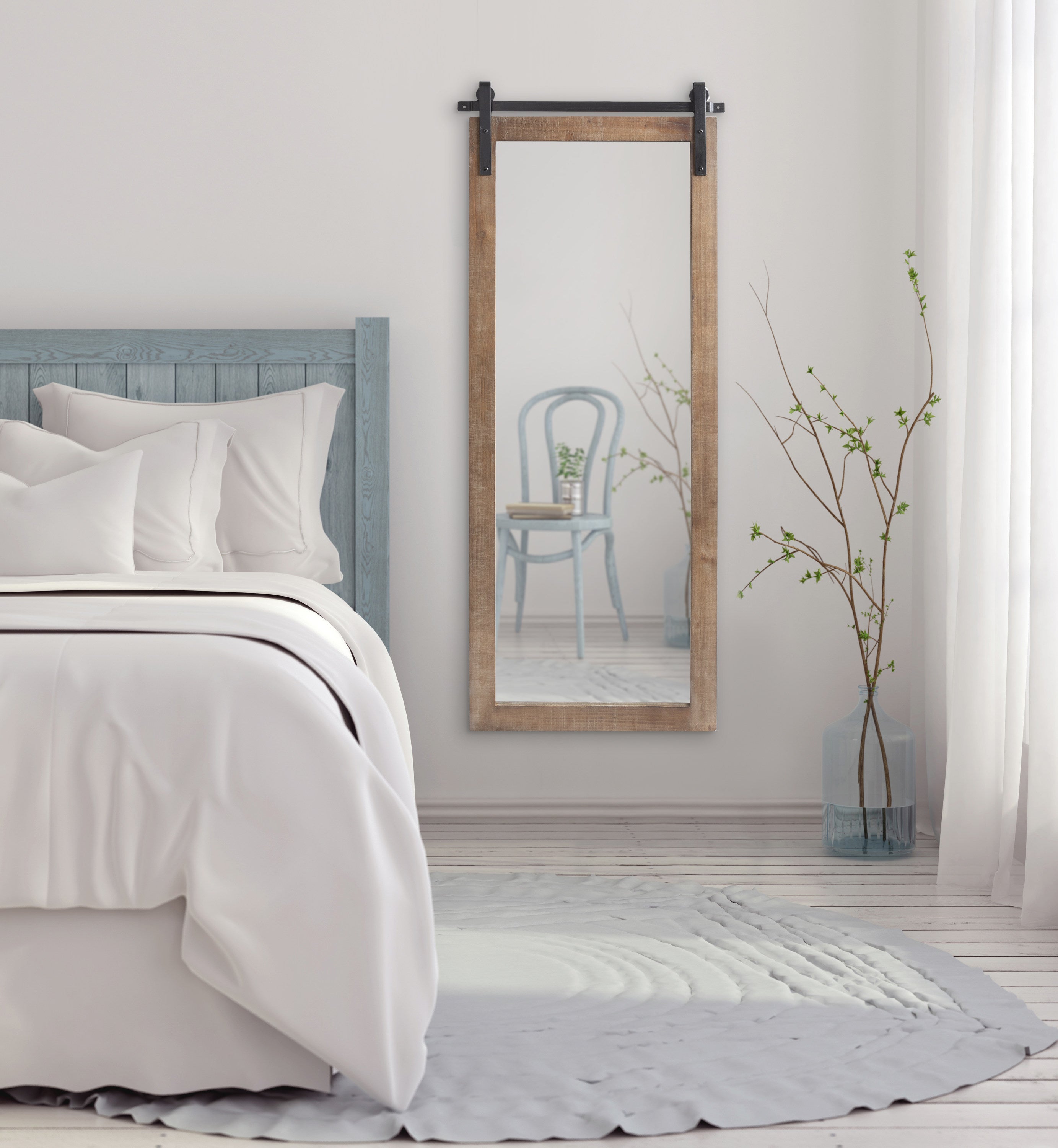 Rectangle Mirror Rustic Brown 18x50 6