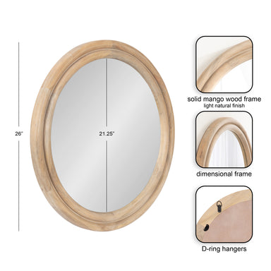 Round Mirror Natural Beige 26" Diameter 2