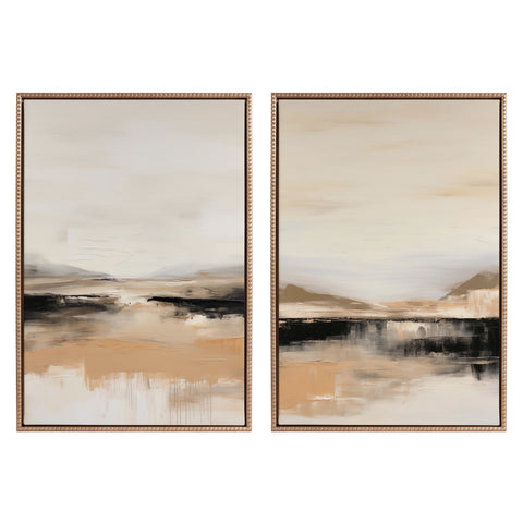 Sylvie Beaded Peaceful Landscape I and II Framed Canvas Art Set by Amy Lighthall