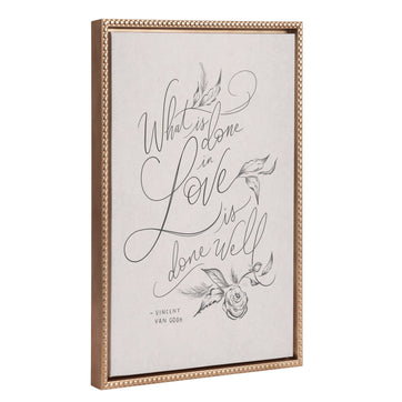 Sylvie Beaded What is Done in Love Framed Canvas by Valerie McKeehan of Lily and Val