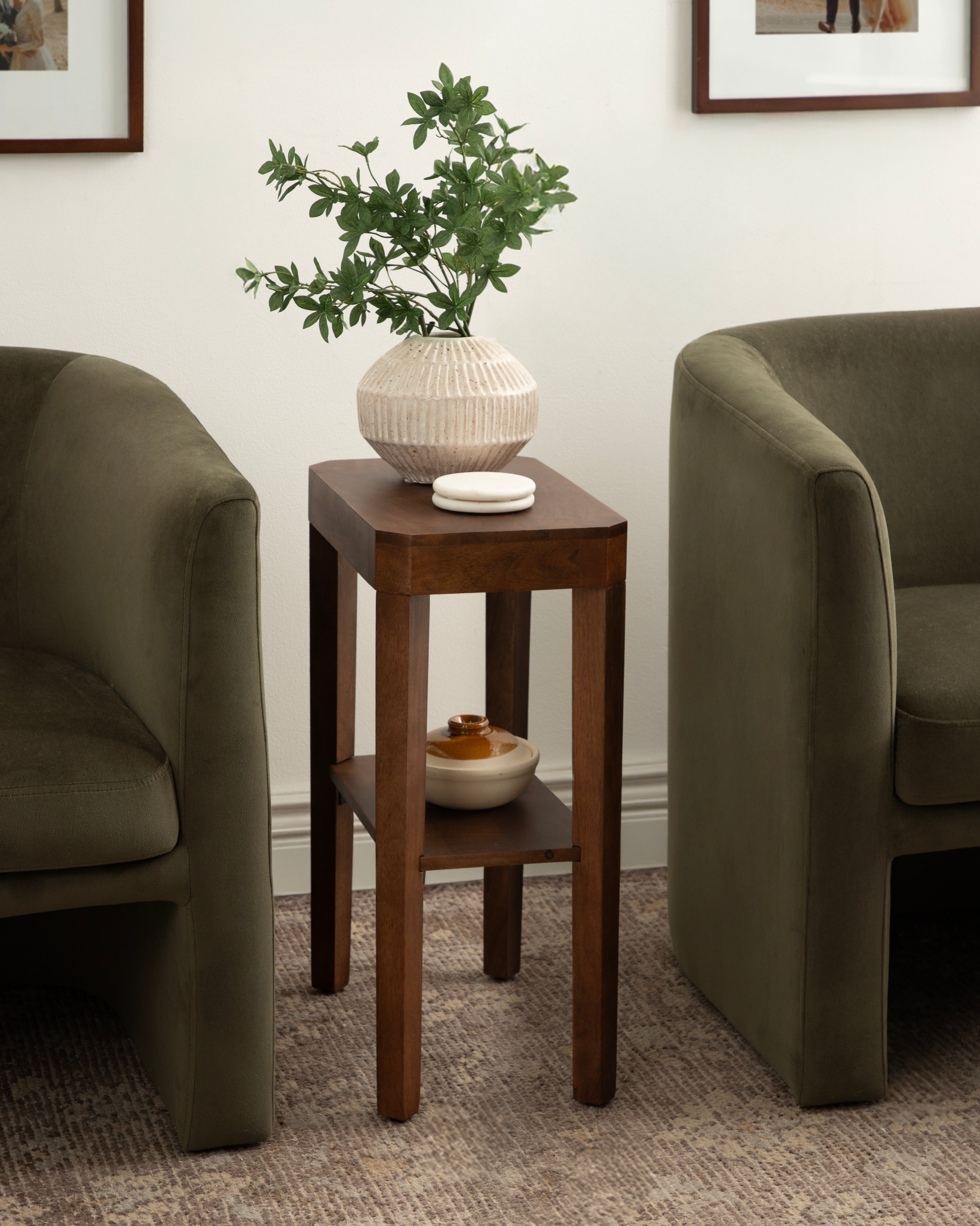 Side Table Walnut Brown 16x10x25 6