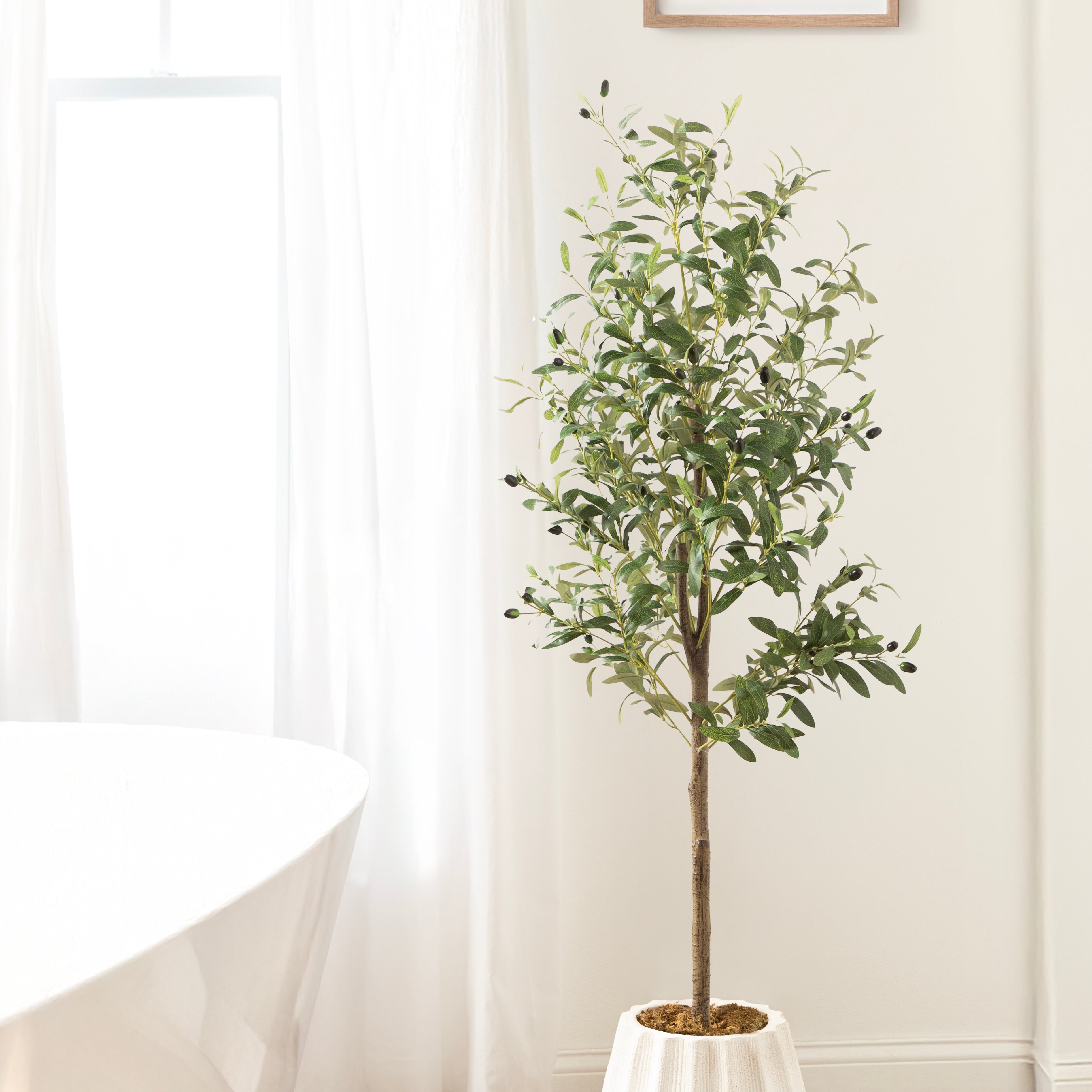 Faux Tree 5' Distressed White 7