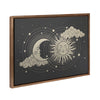 Sylvie Celestial Sun and Crescent Moon Boho Tarot Card Framed Canvas by Tatyana Antusenok