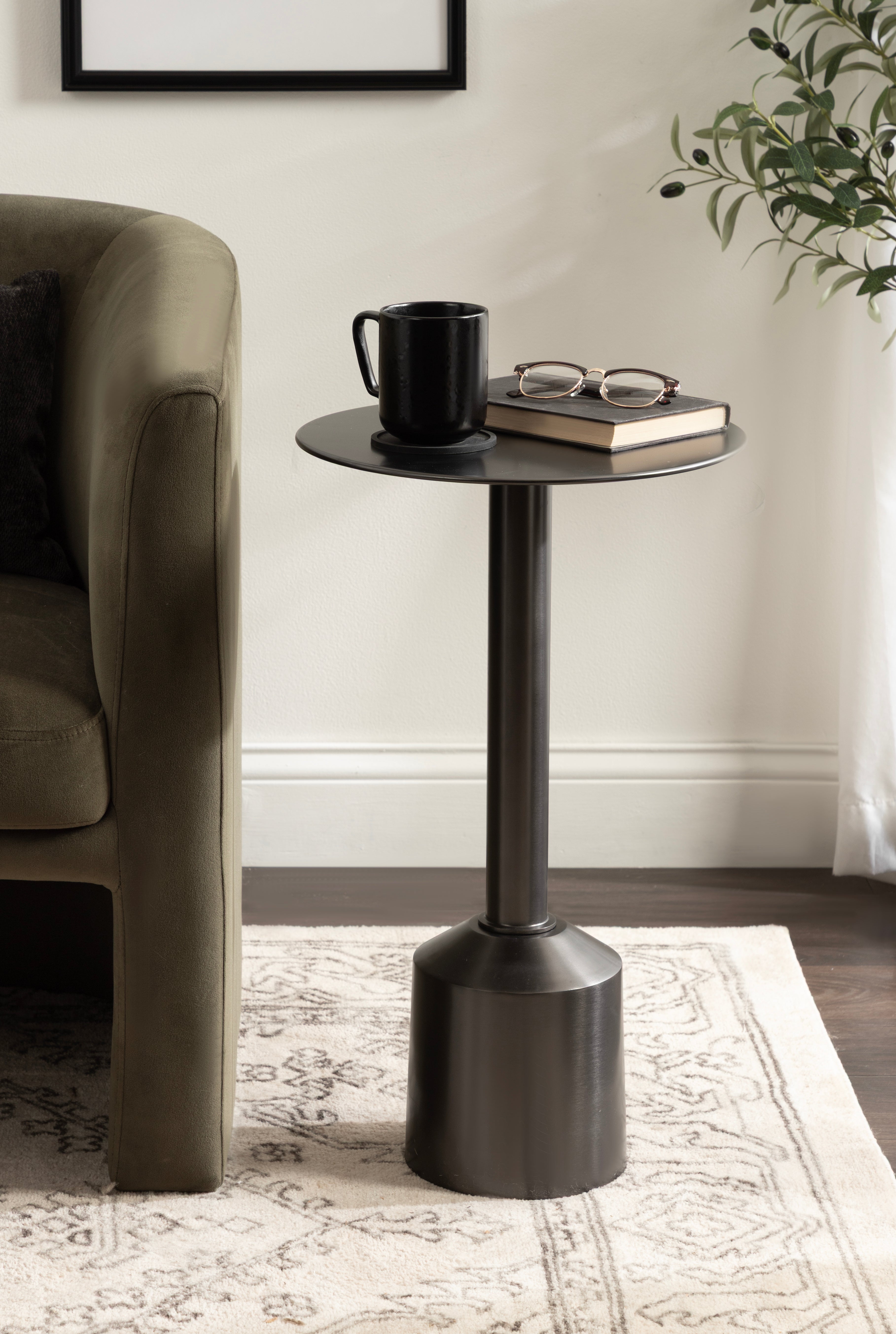 Side Table Pewter 14x14x24 6