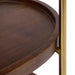 Bar Cart Walnut Brown Gold 26x13x36 6