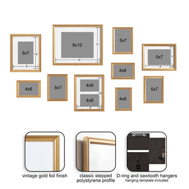 Frame Box Set Gold 10 Piece 2