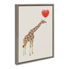 Sylvie Giraffe in Love Framed Canvas by July Art Prints