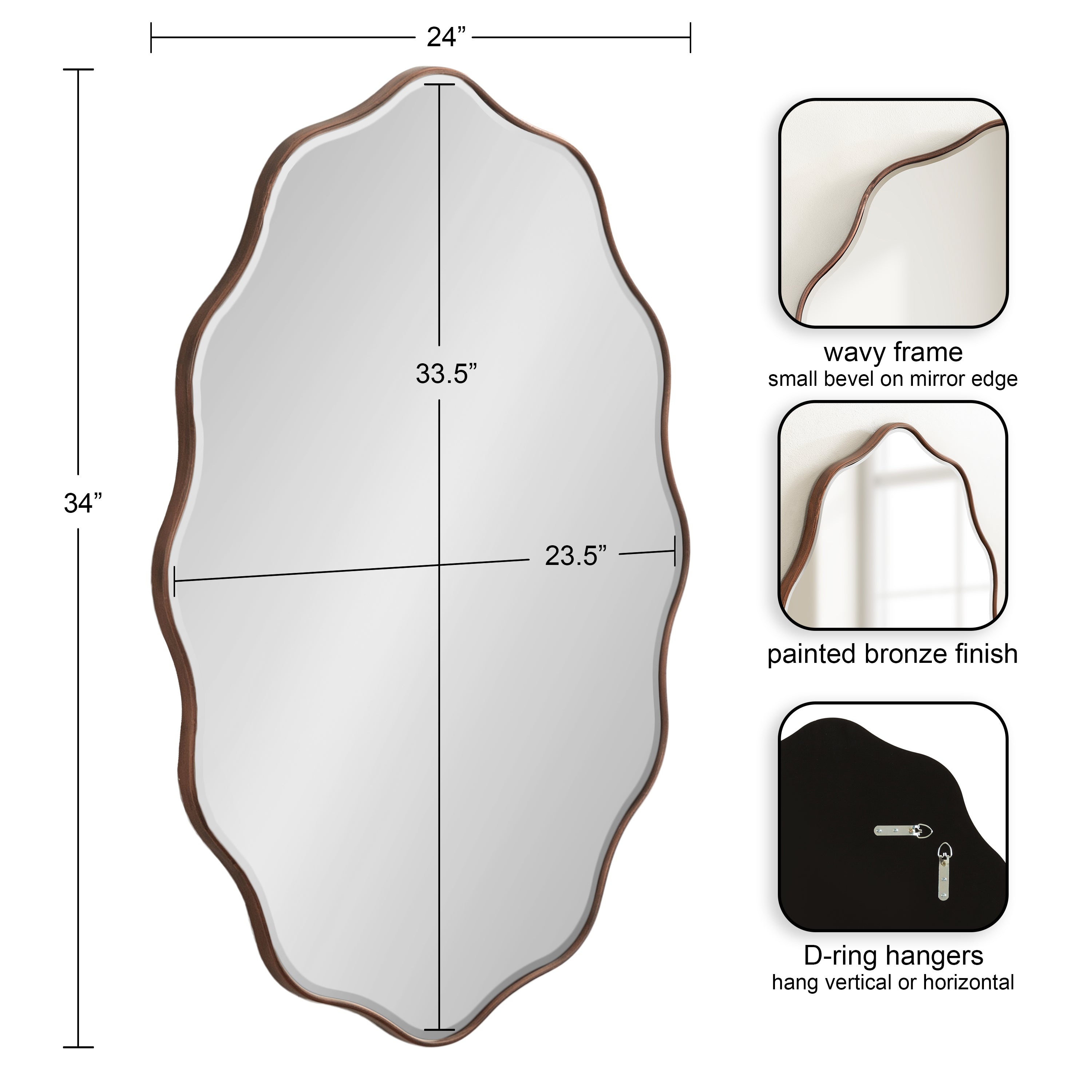 Viona Oval Scalloped Mirror