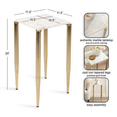 Drink Table 12x12x24 White Gold 2