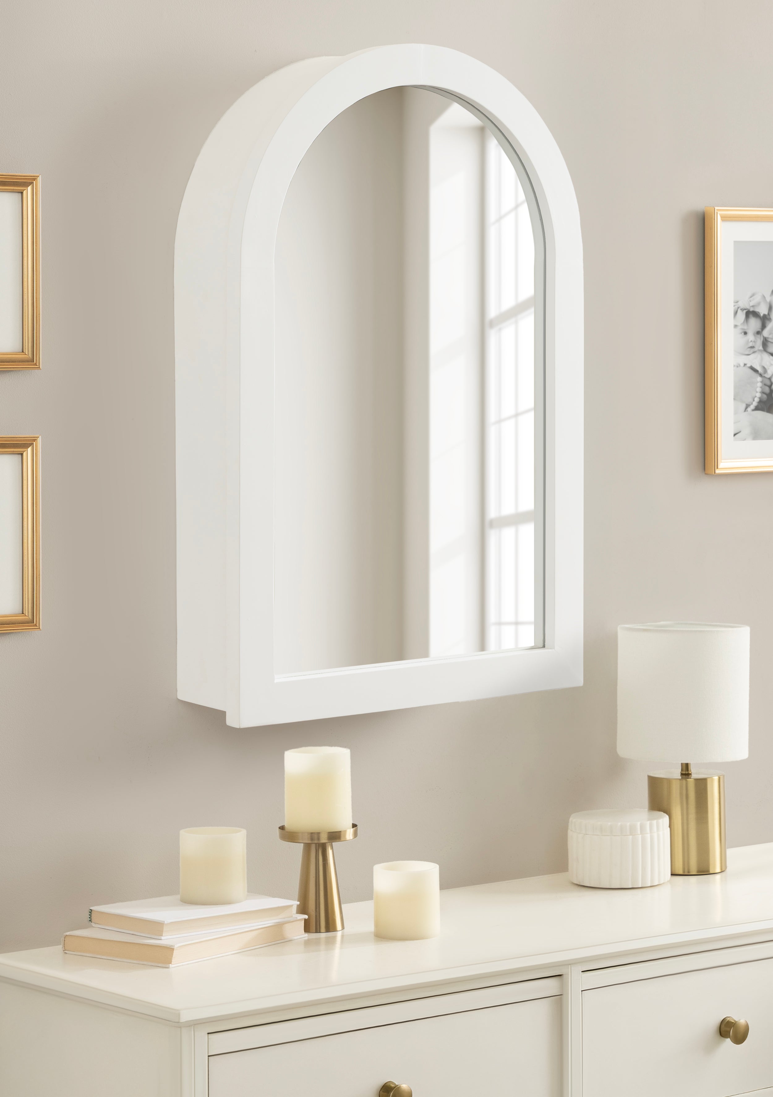 Arkland Arch Mirror Vanity Cabinet