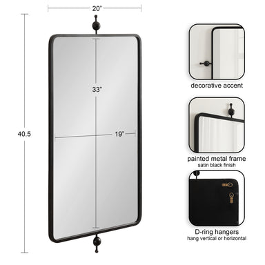Rectangle Mirror 20x41 Black 2