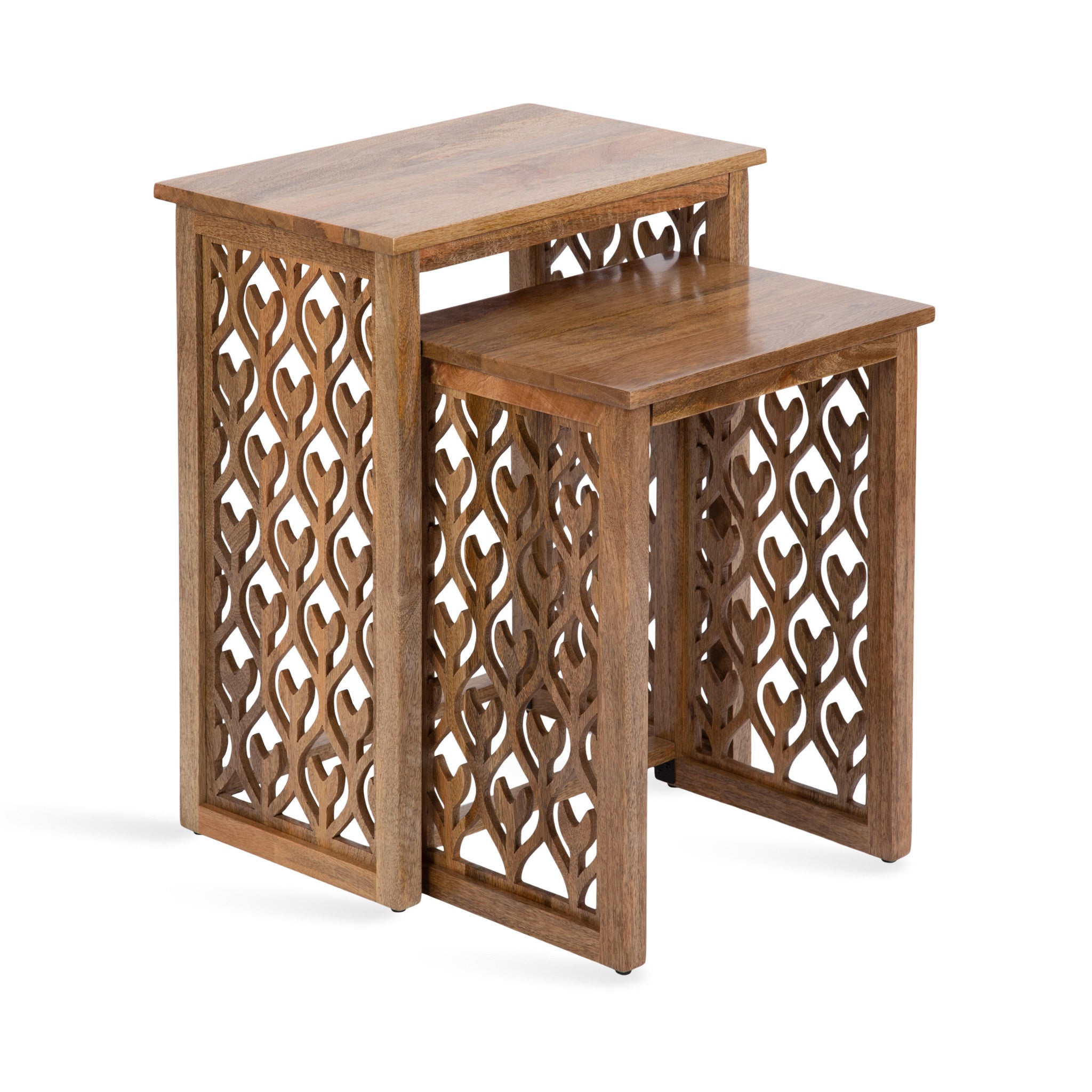 Kate and Laurel Karni Modern Wooden Nesting Tables, Set of 2, Natural ...