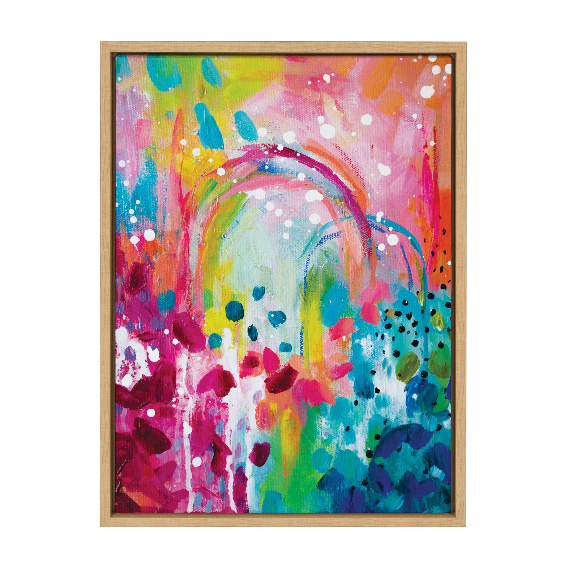Kate and Laurel Sylvie Chasing Rainbows Framed Canvas Wall Art by Rachel  Christopoulos, 23x33 Natural, Decorative Rainbow Art for Wall –  kateandlaurel, image size:3000x3000
