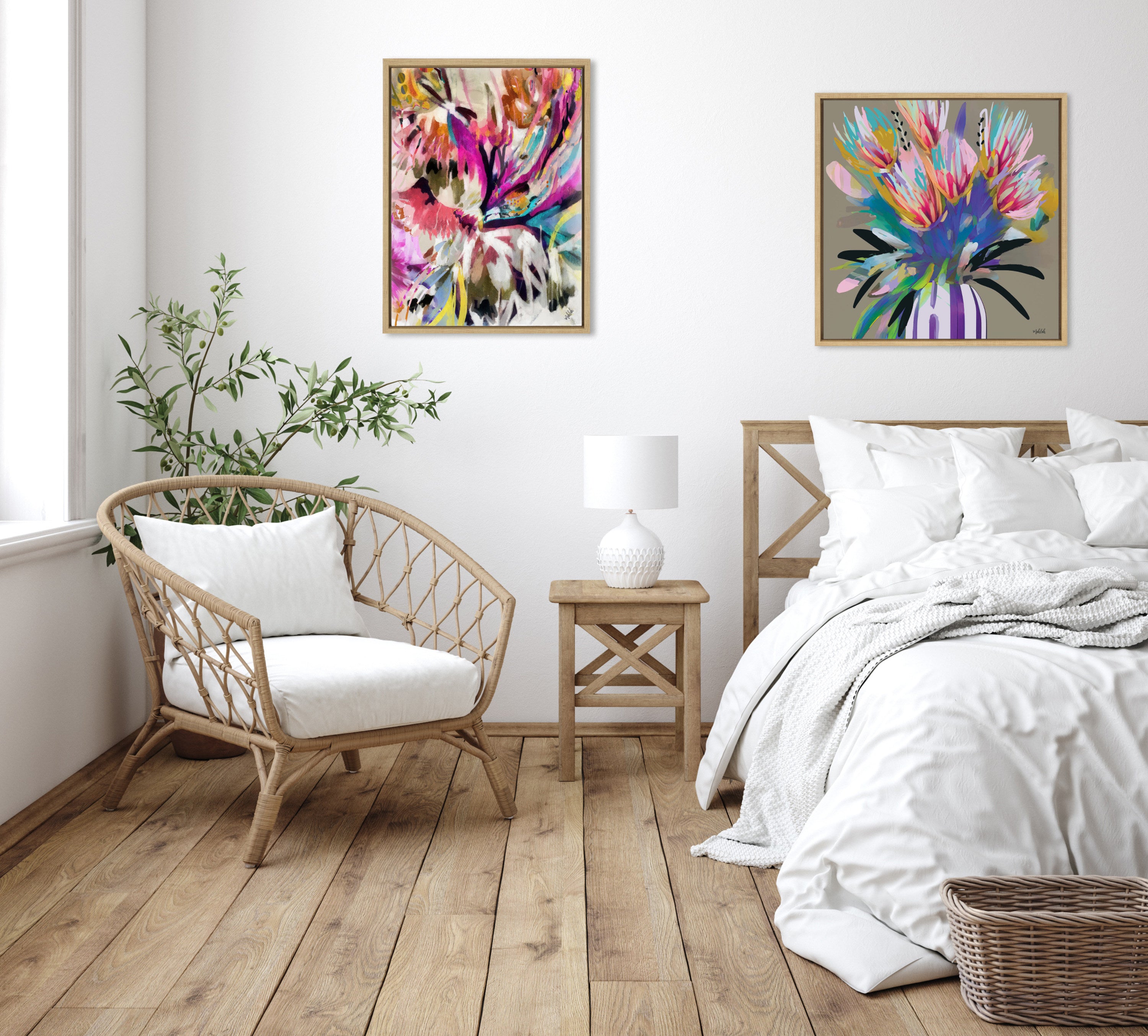 Sylvie Bright Flowers Framed Canvas by Inkheart Designs