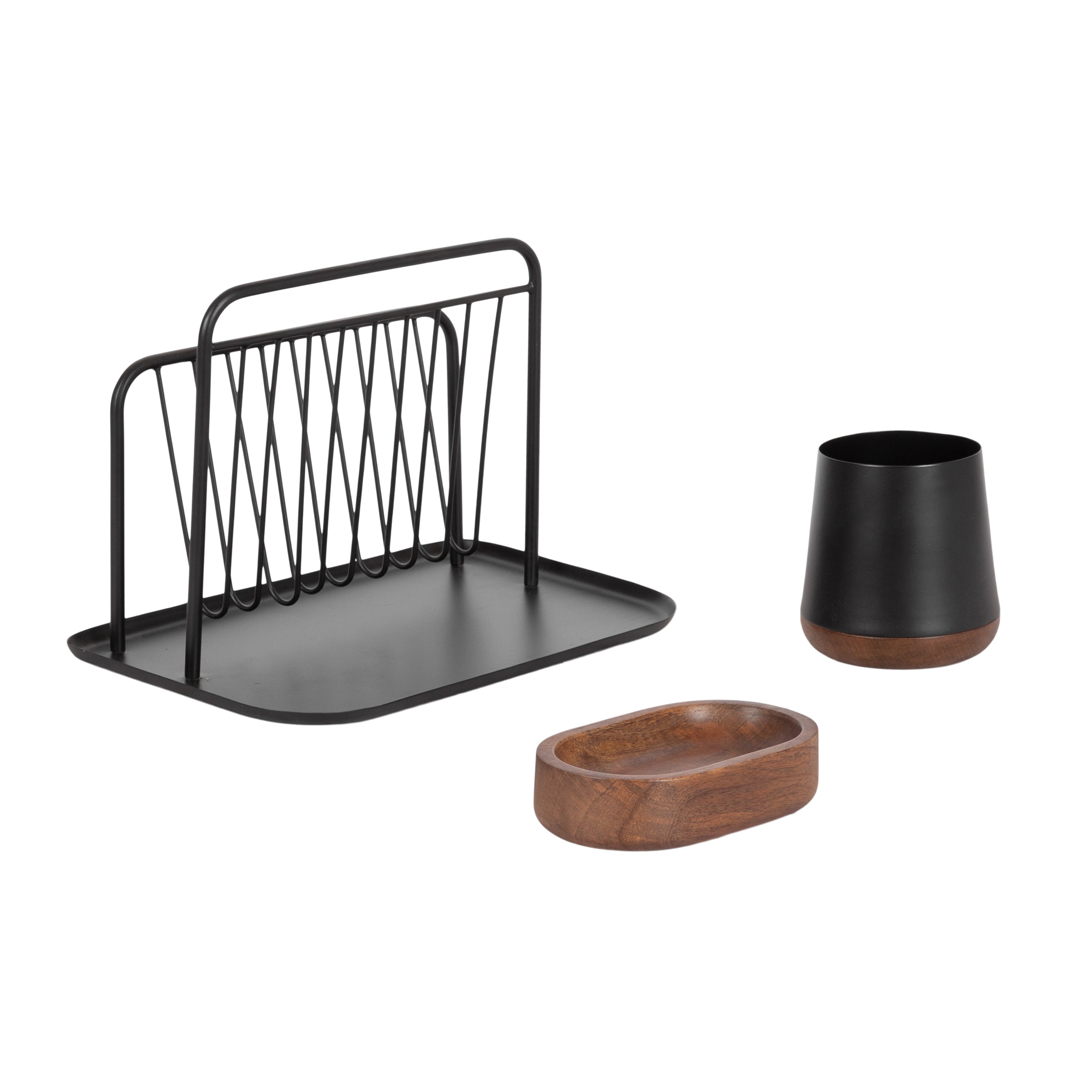 File Folder Organizer Black Walnut Brown 3 Piece 5