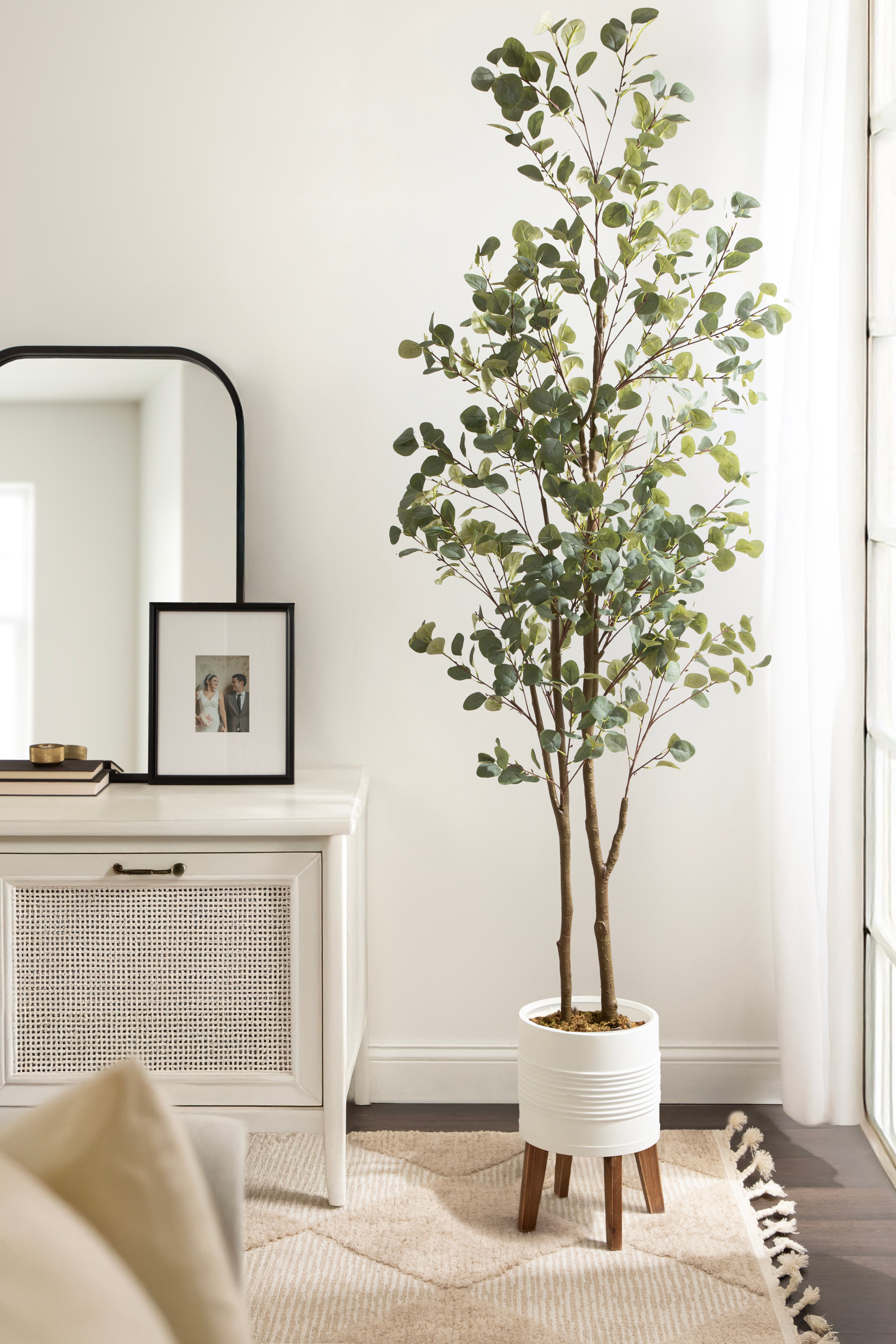 Faux Tree White Rustic Brown 8.5' 7