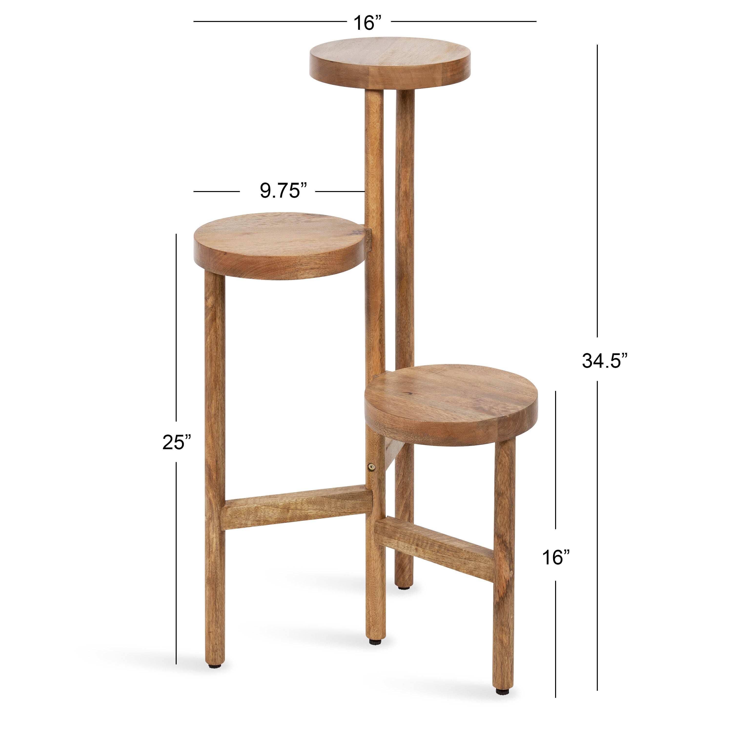 Plant Stand Natural 16x16x35 4