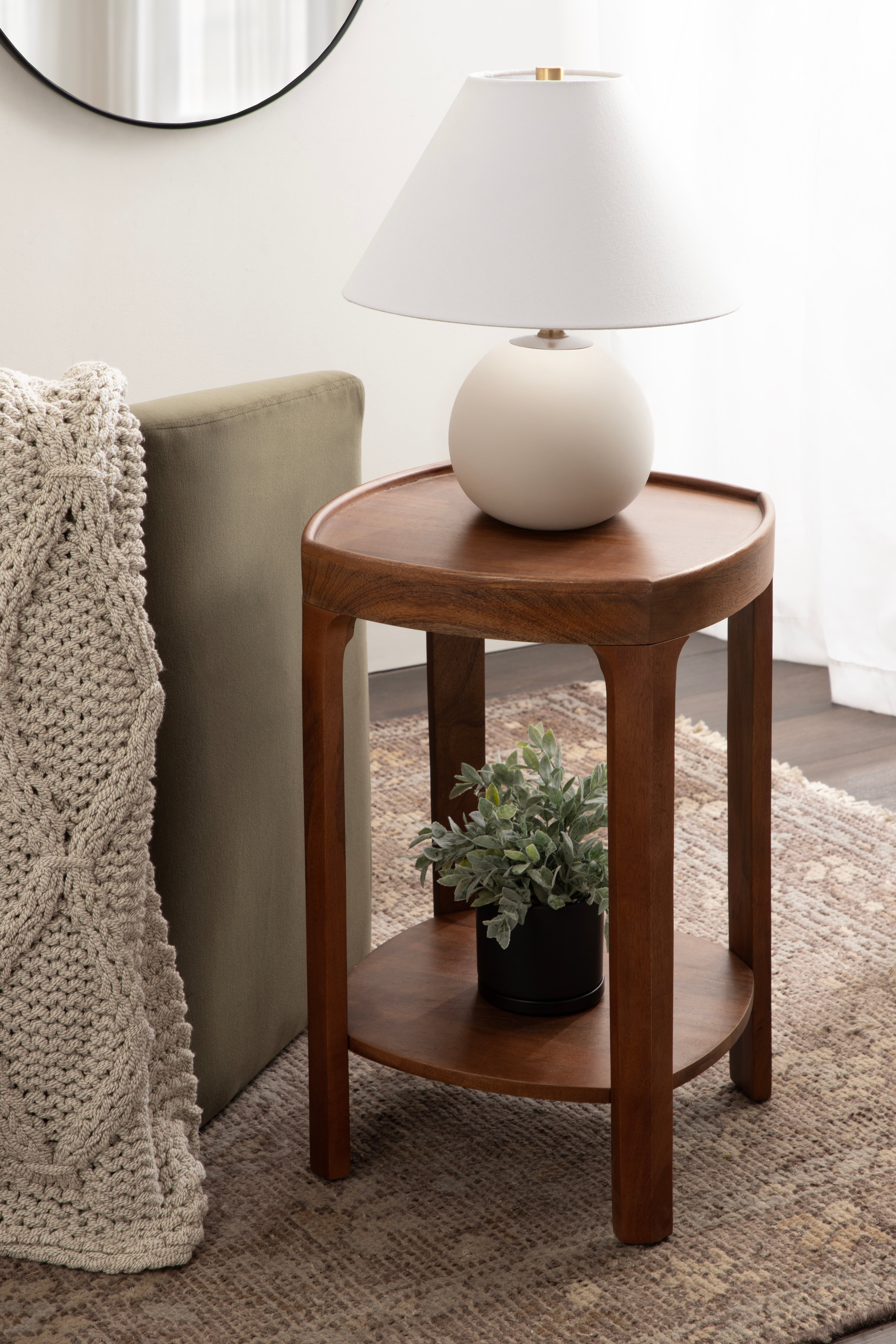 Side Table Walnut Brown 16x16x24 6