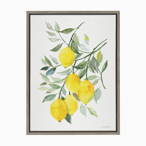 Sylvie Lemon Citrus Framed Canvas by Patricia Shaw