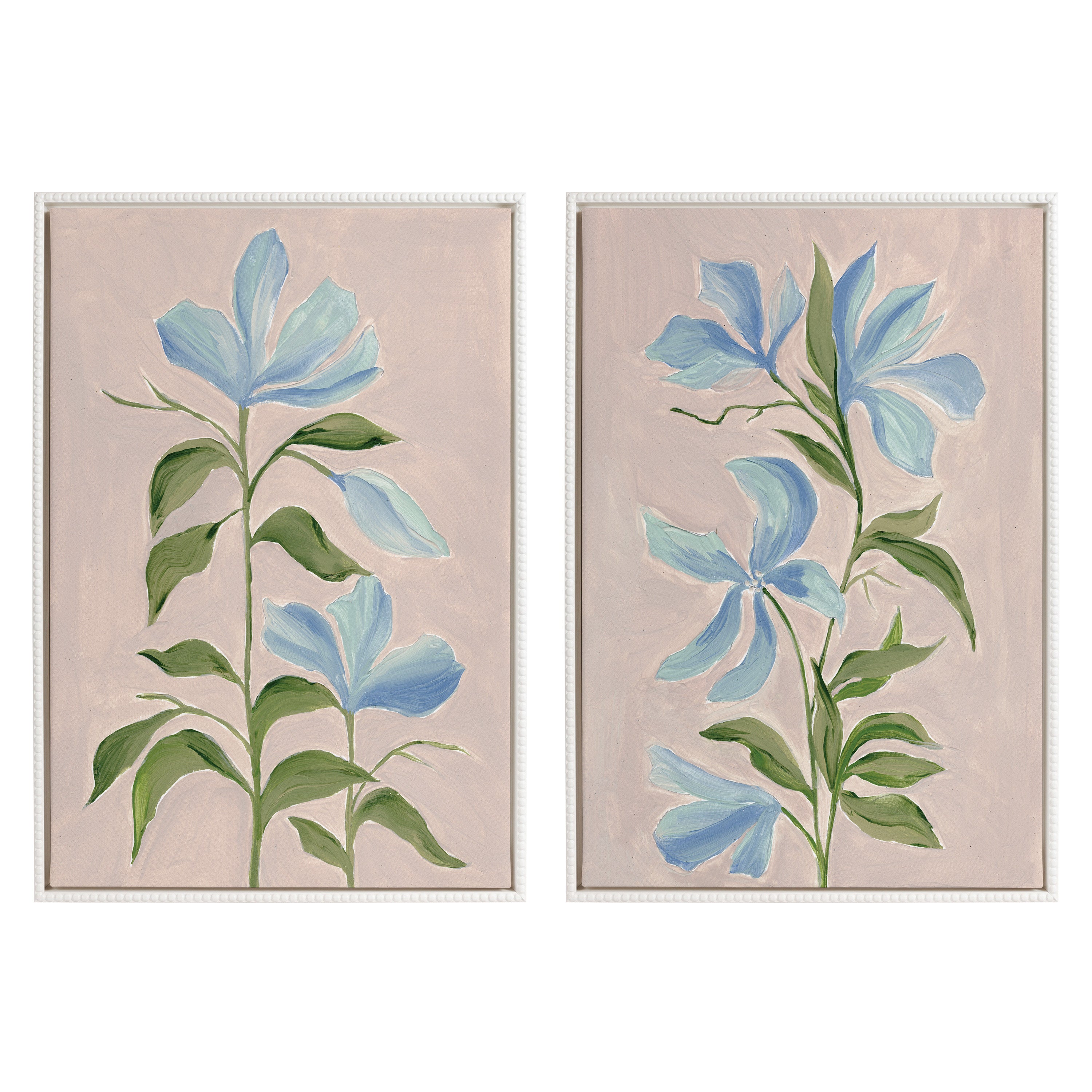 Sylvie Beaded Elegant Spring II and Elegant Spring III Framed Canvas Art Set by Nikita Jariwala