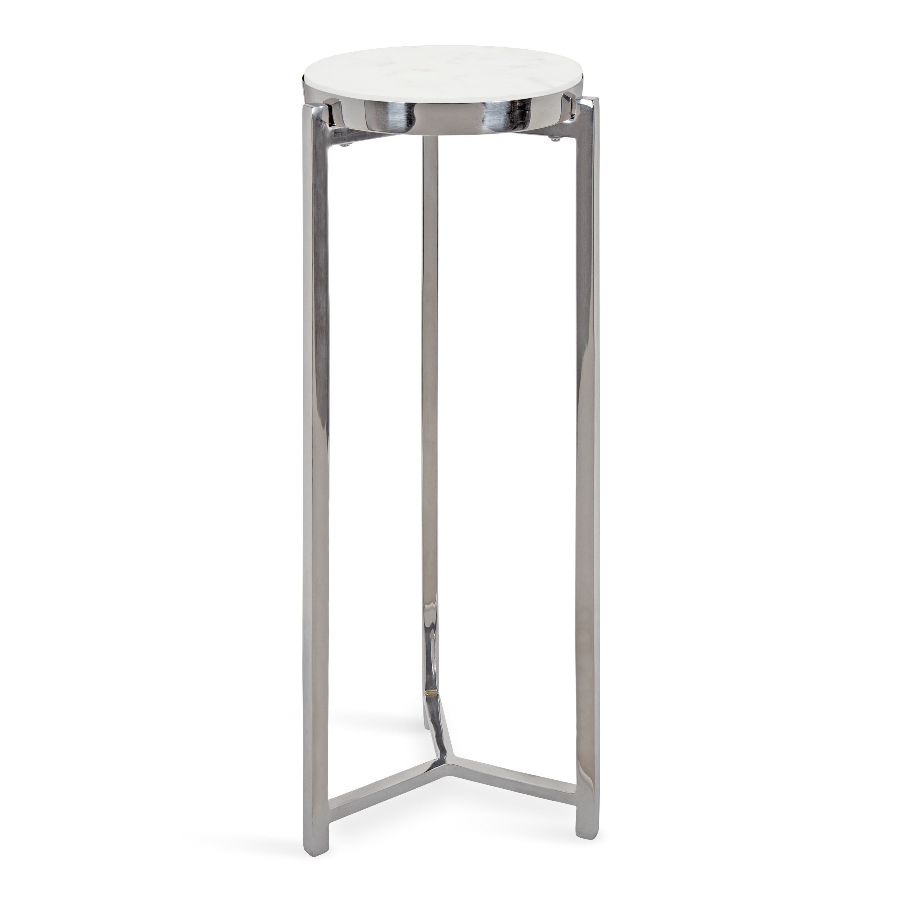 Drink Table White Silver 9x9x23 1