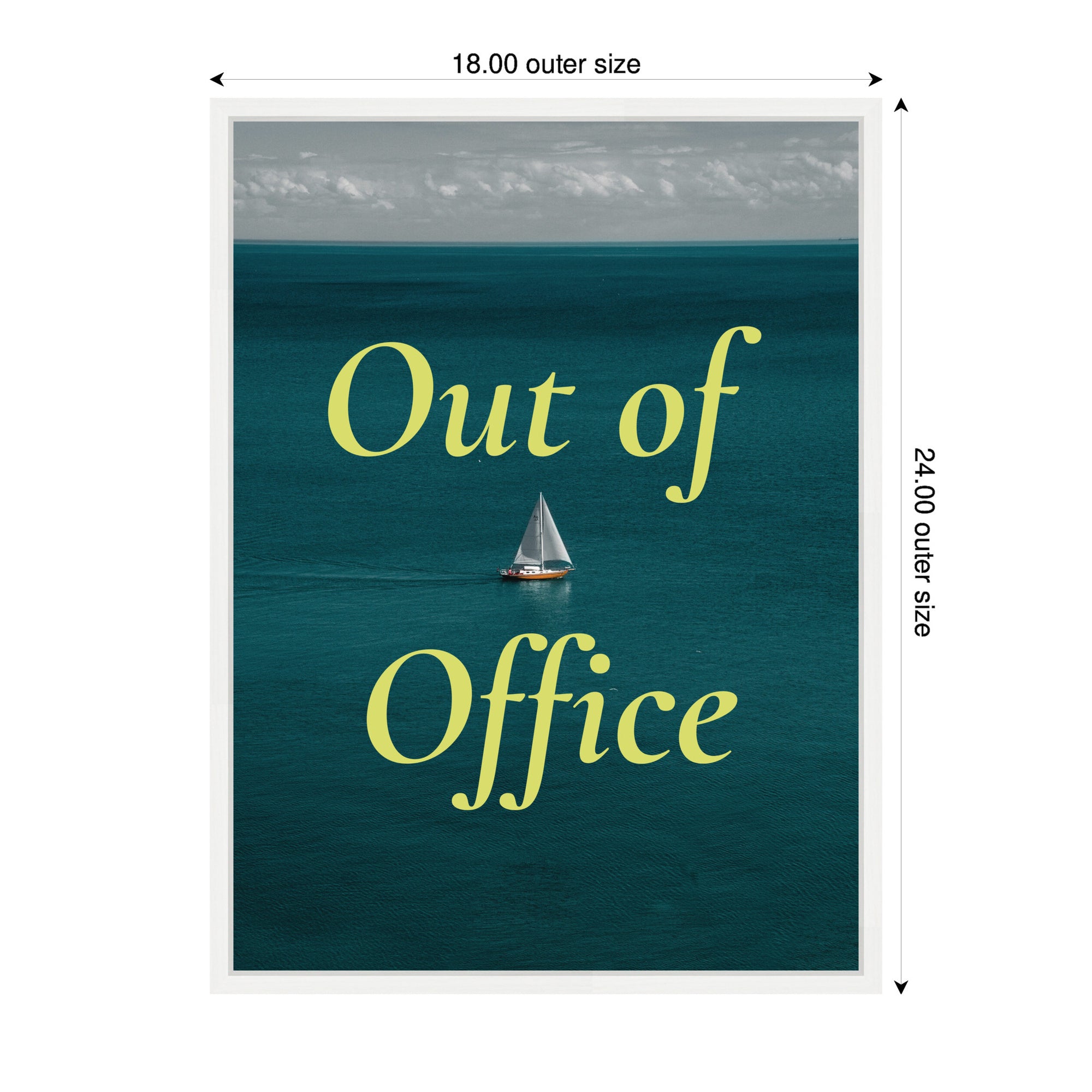 Out Of Office Boat Landscape by Megan Ryan Framed Canvas Wall Art Print