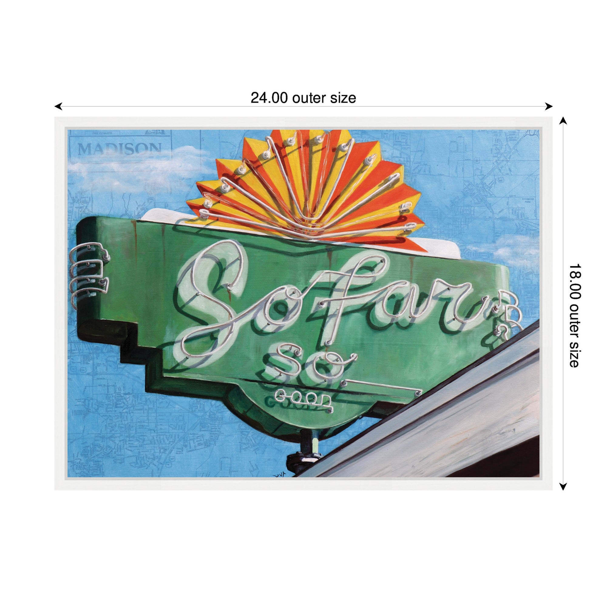 So Far by Krista V. Allenstein Framed Canvas Wall Art Print