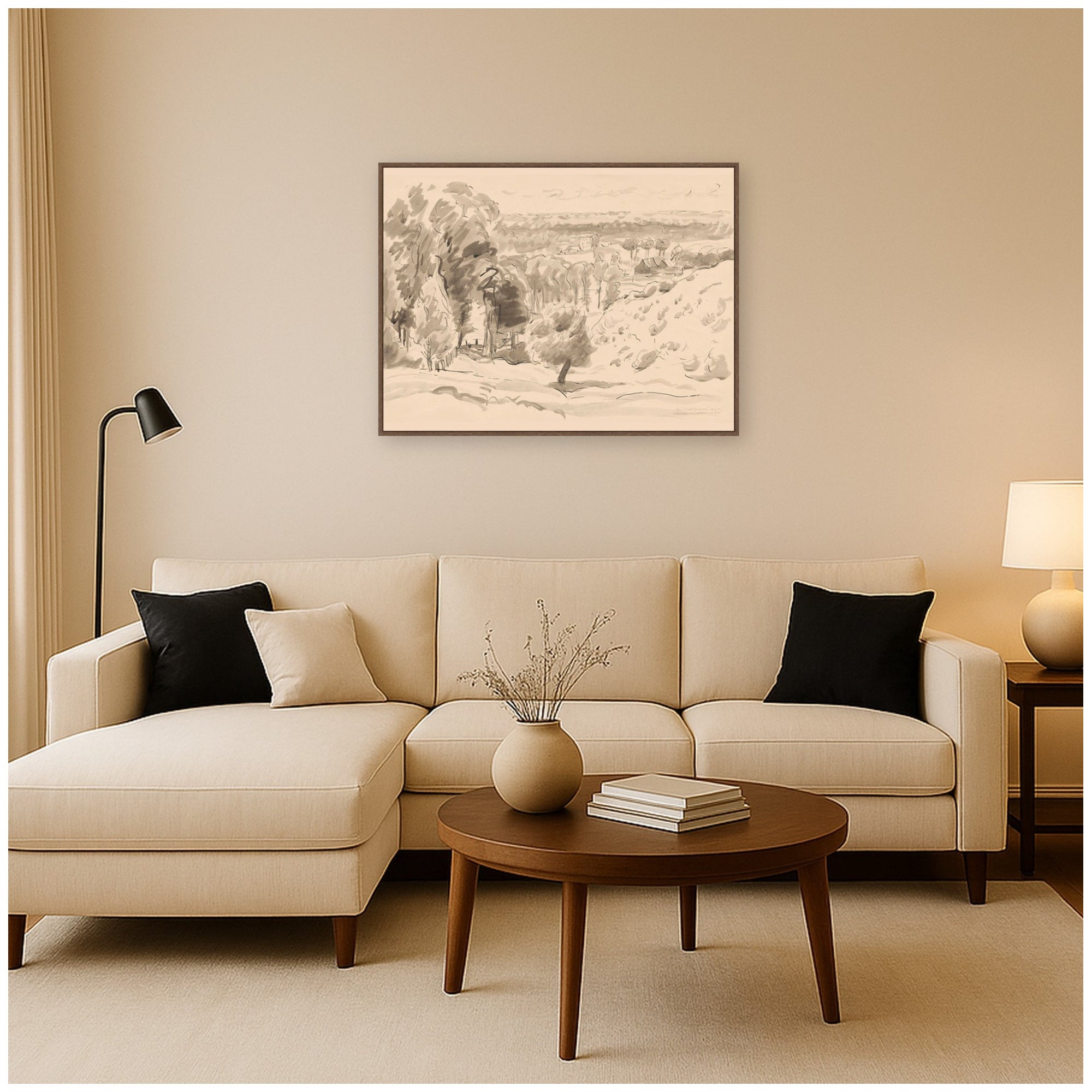 Framed Canvas 42x32 Sylvie Walnut 6