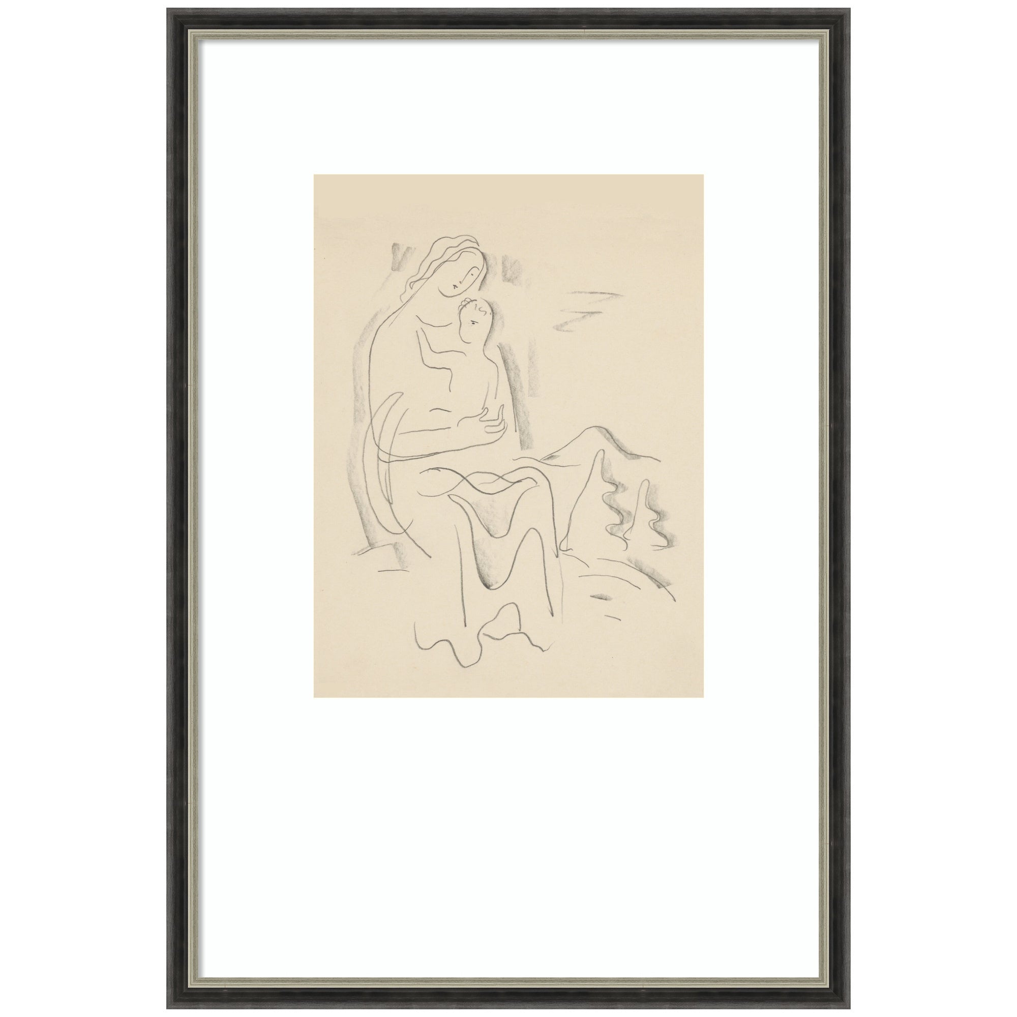 Motherhood 1937 Mikulas Galanda by Nostalgia Prints Framed Wall Art Print