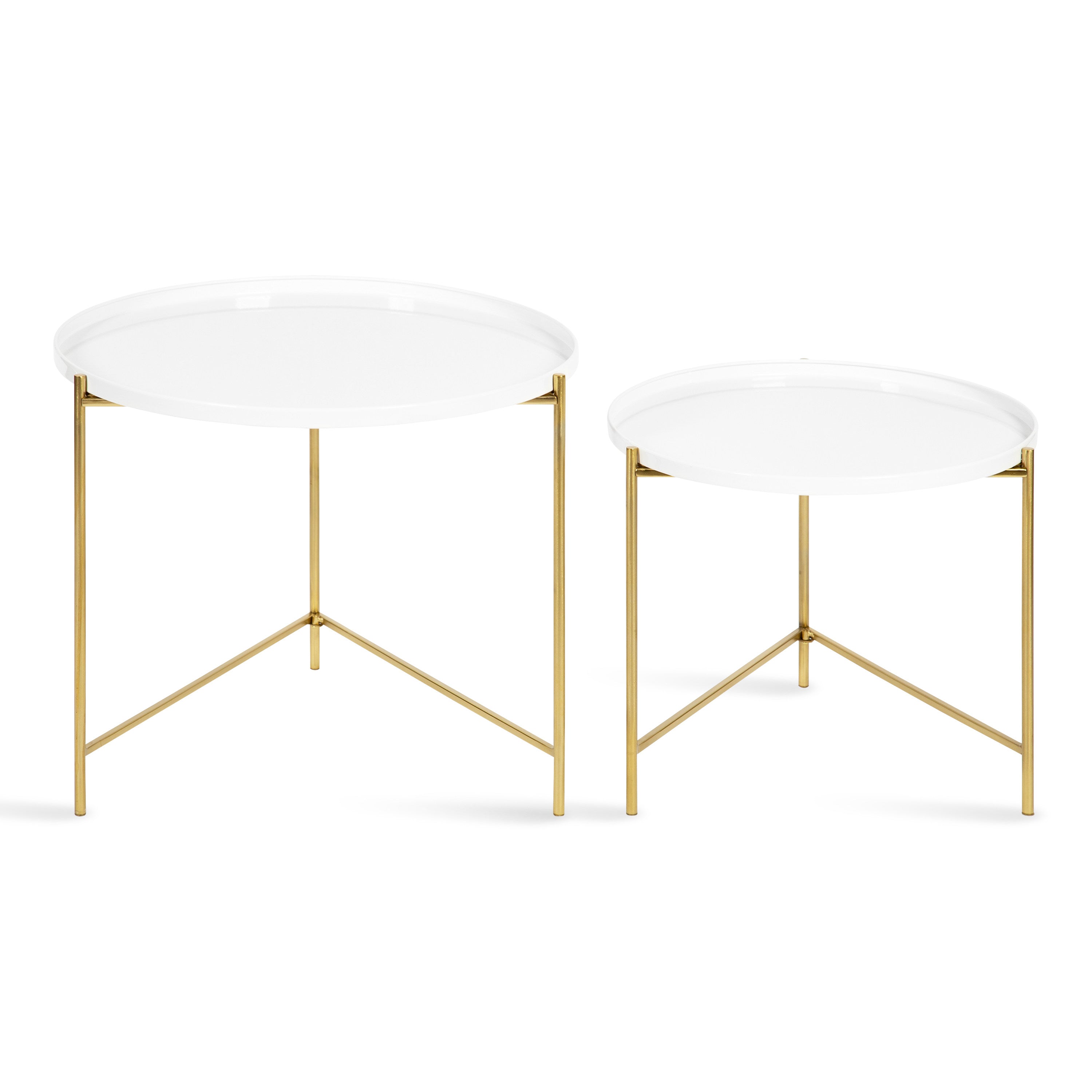 Nesting Table White Gold 2 Piece 3